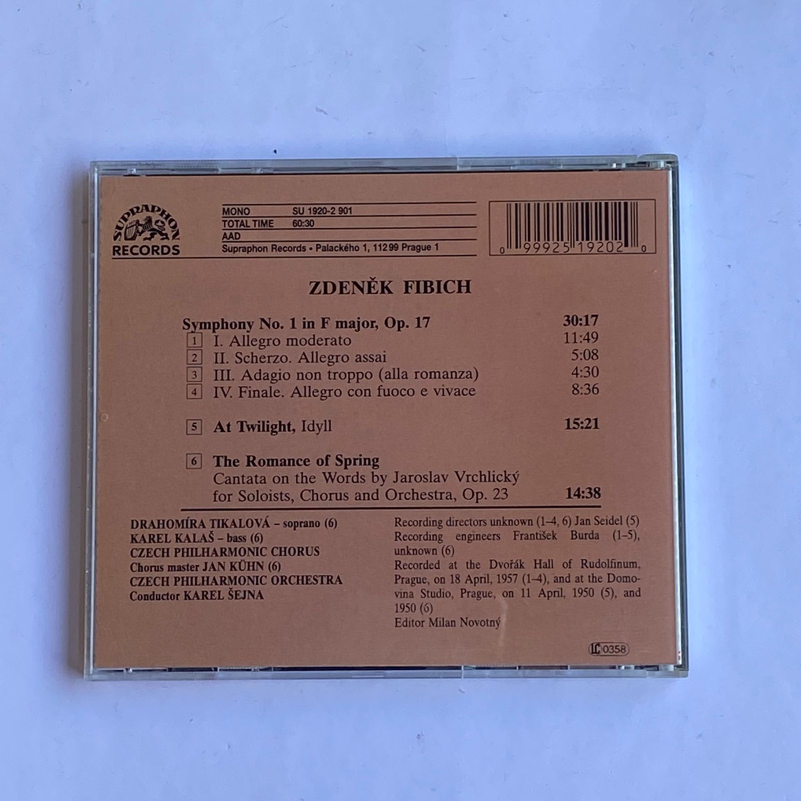 CD Fibich - Symphony N° 1 / Twilight - Reg: Sejna - Importado - Imagem 2