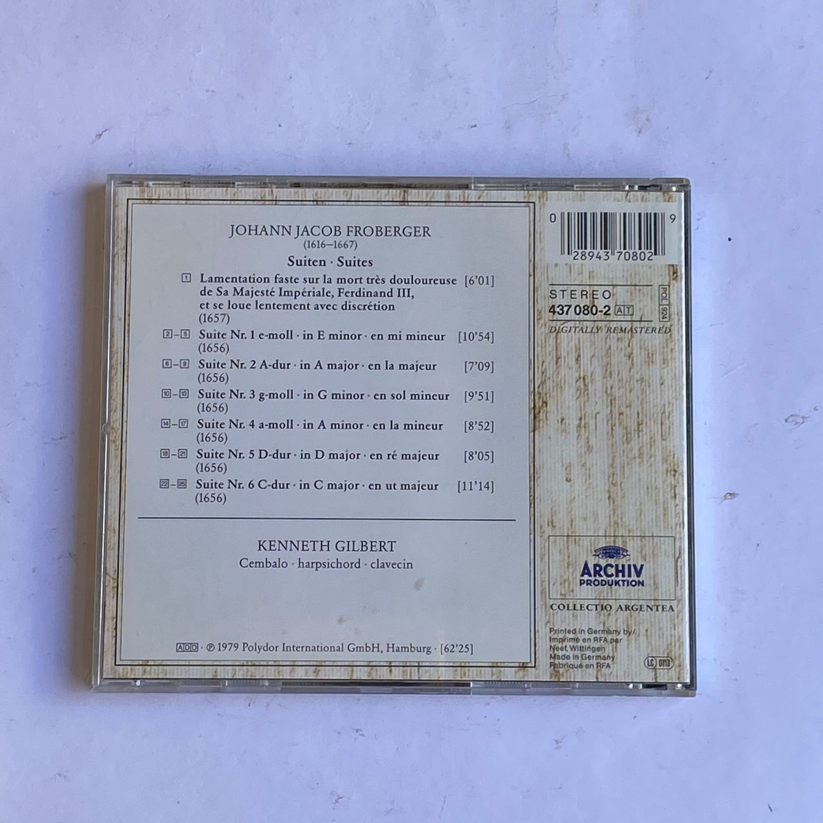 CD Froberger - Cembalo Suiten - Kenneth Gilbert - Importado - Imagem 2