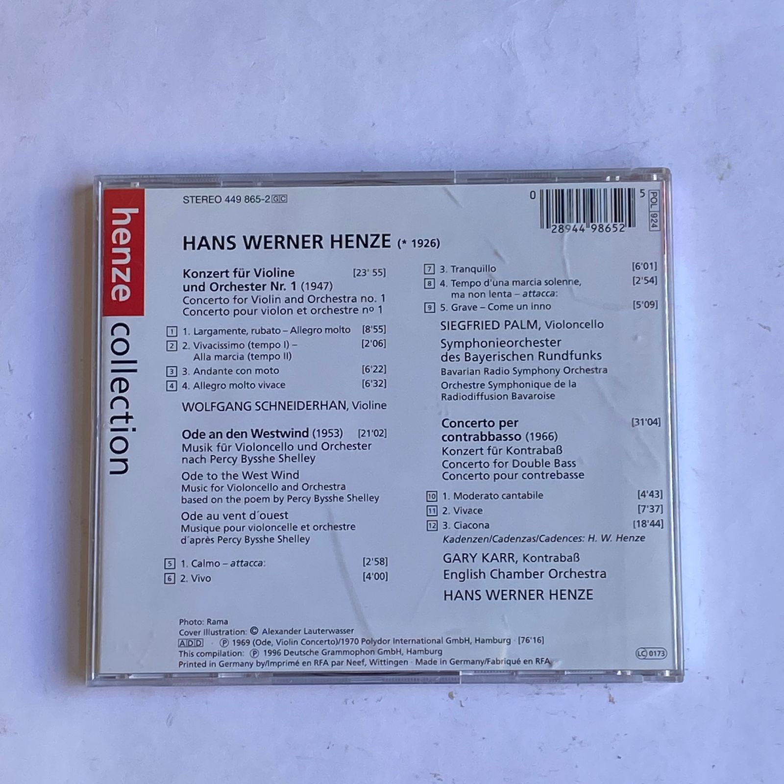 CD Henze - 2 Konzerte - Importado - Imagem 2