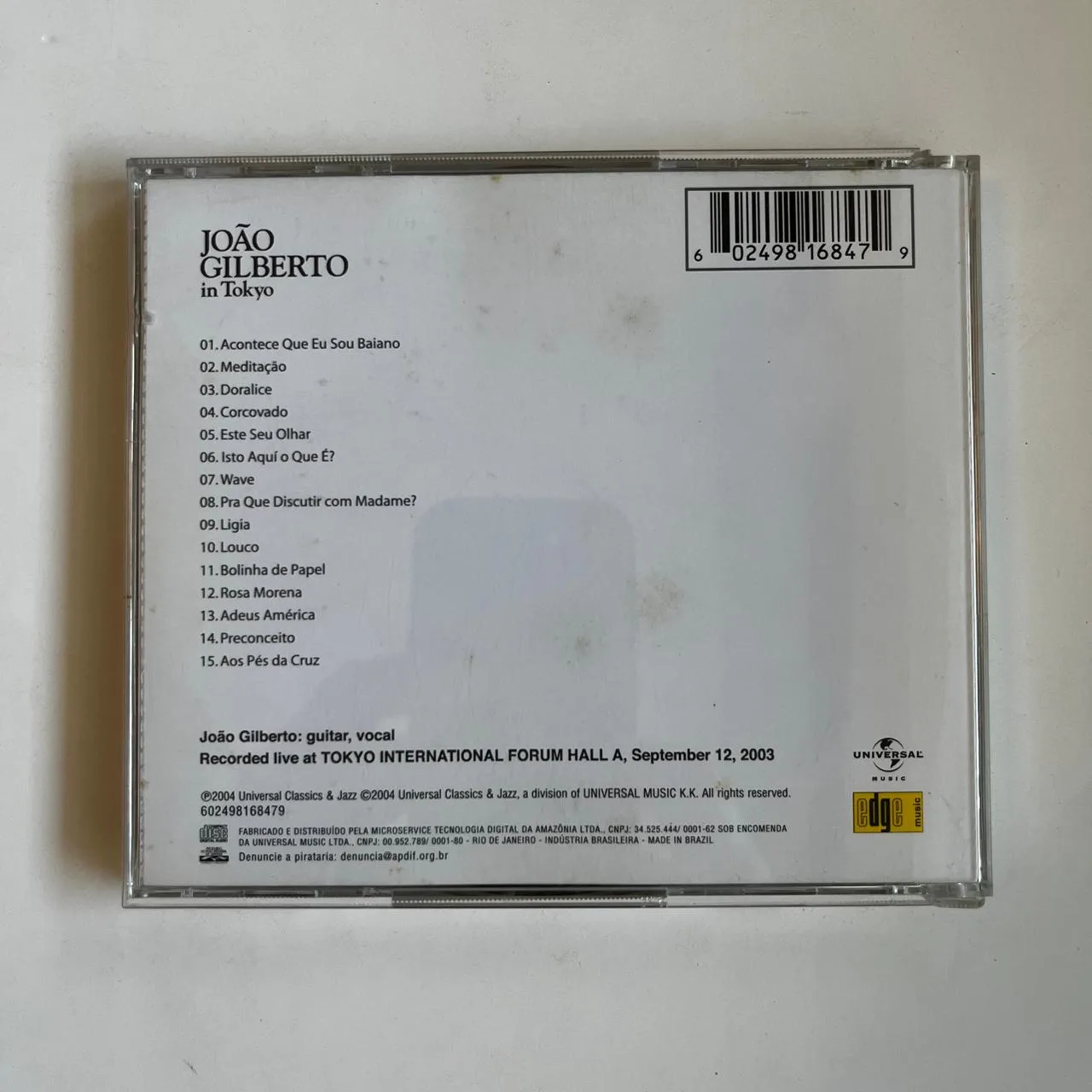 CD João Gilberto - In Tokyo - Imagem 2
