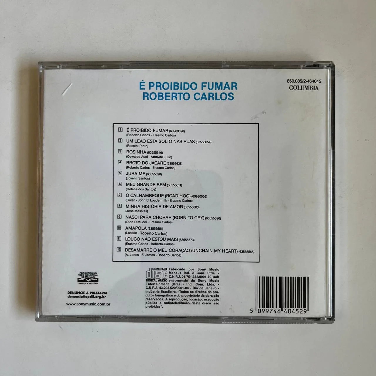 CD Roberto Carlos - É Proibido Fumar - Imagem 2
