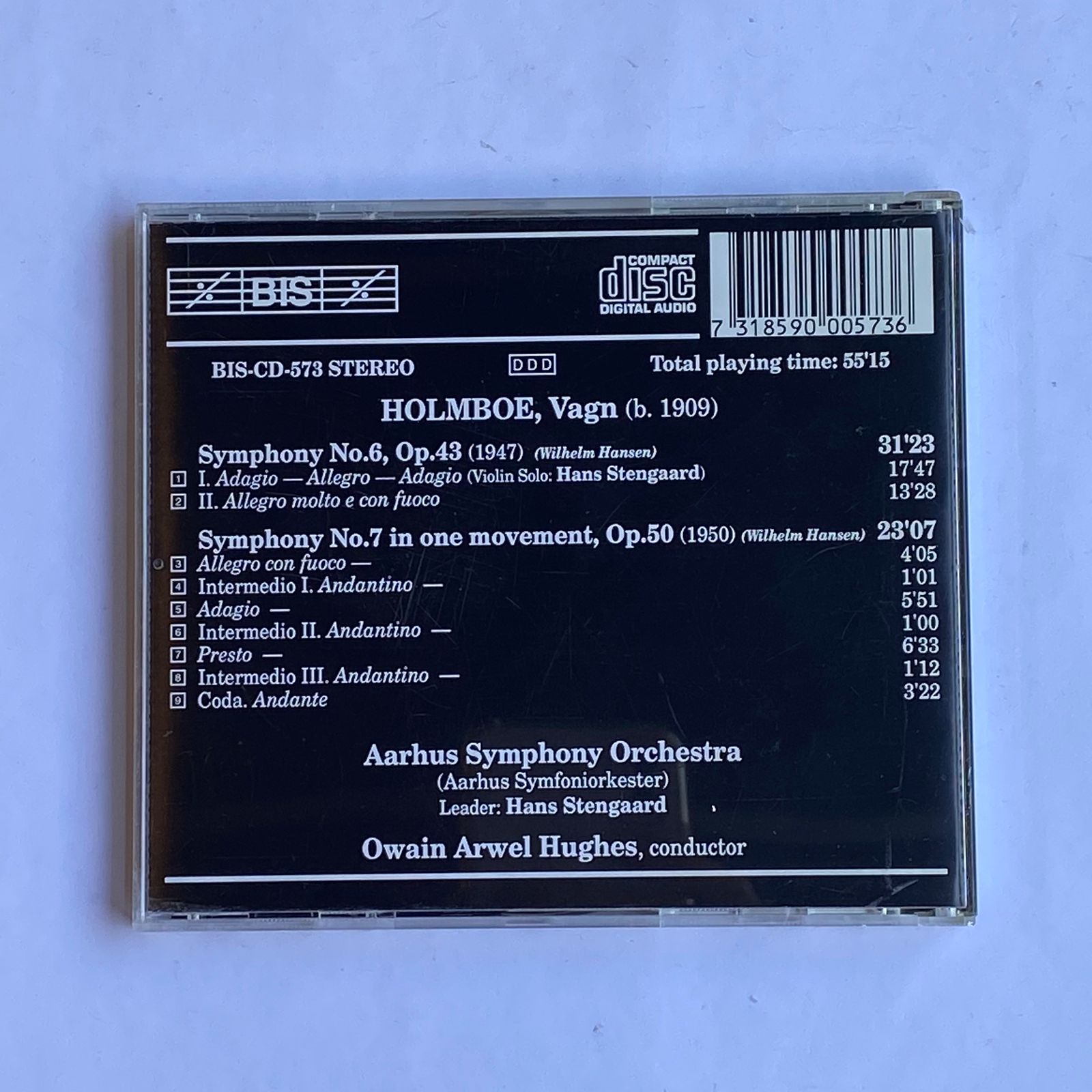 CD Vagn Holmboe - Symphonies N° 6 & 7 - Reg: Hughes - Importado - Imagem 2