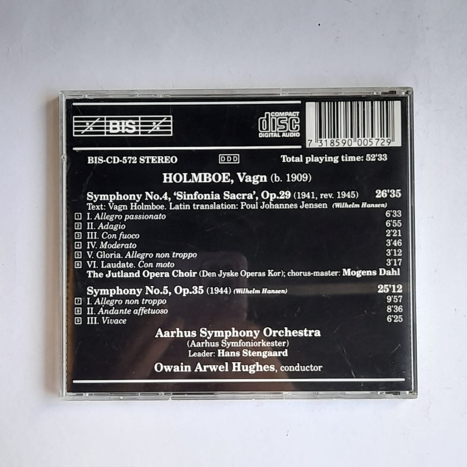 CD Vagn Holmboe - Symphony N° 4 & 5 - Reg: Hughes - Importado - Imagem 2