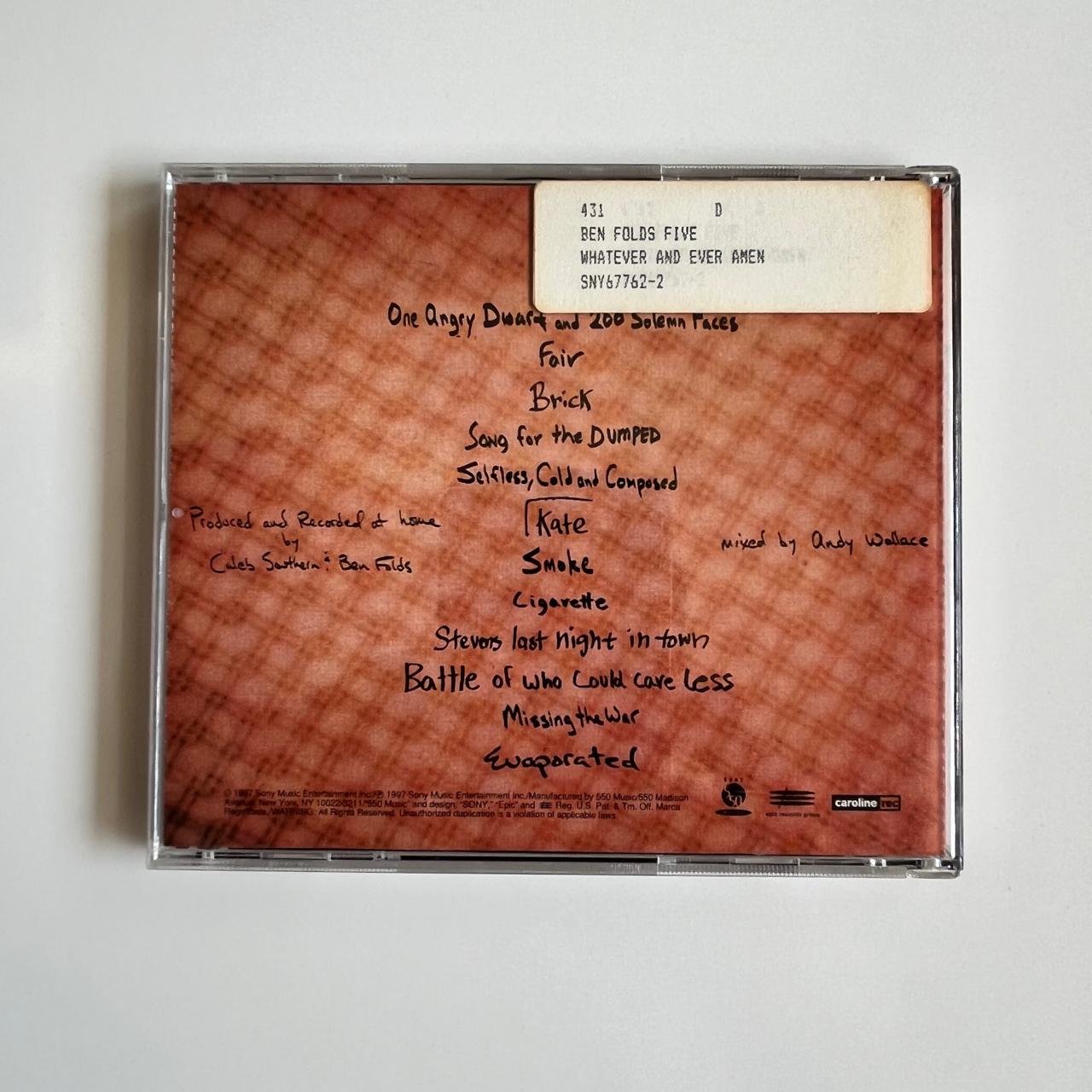 CD Ben Folds Five - Whatever and ever amen - Importado - Imagem 2
