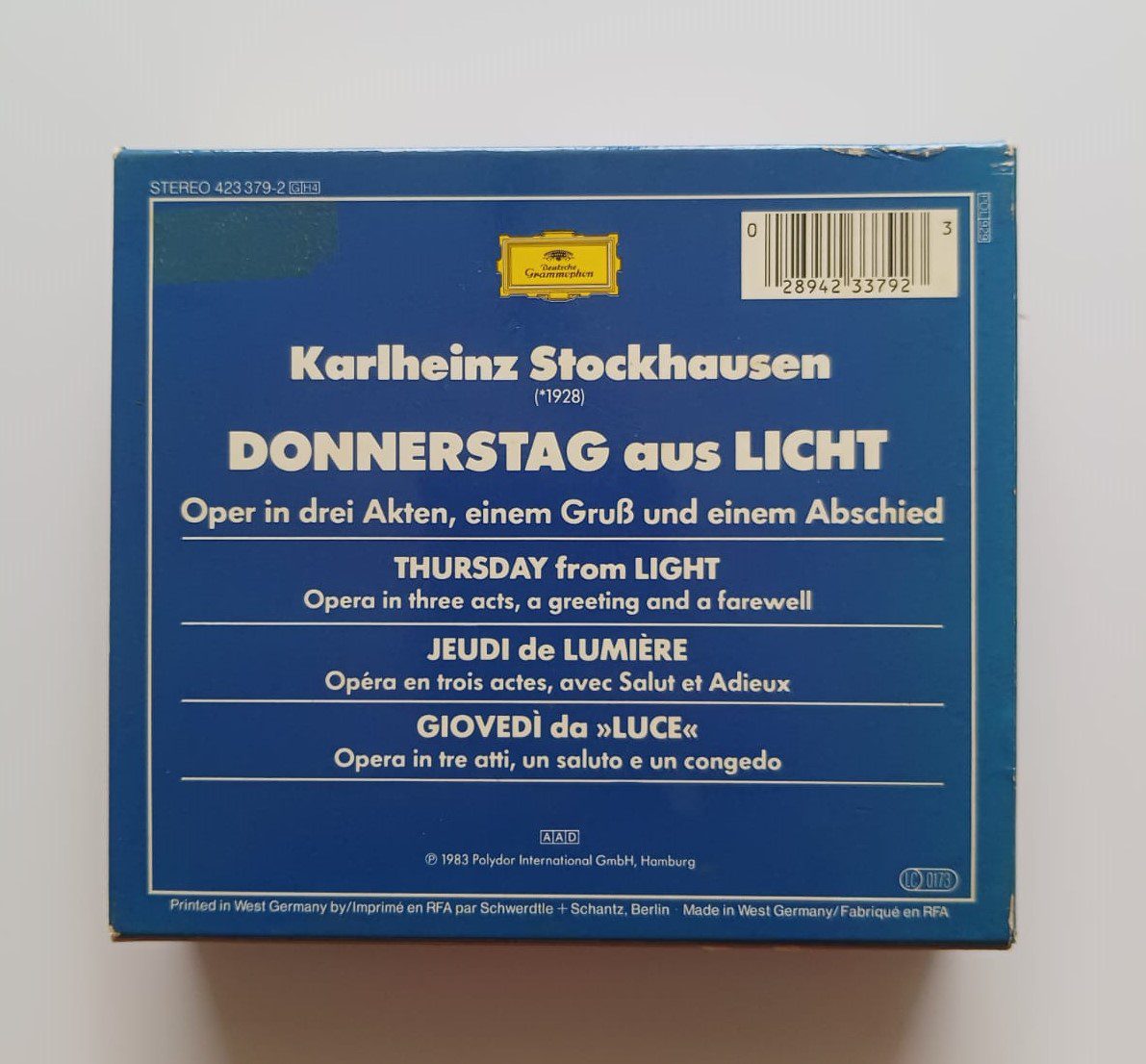 Box CD Stockhausen - Donnerstag Aus Licht - Importado (4CDs) - Imagem 2