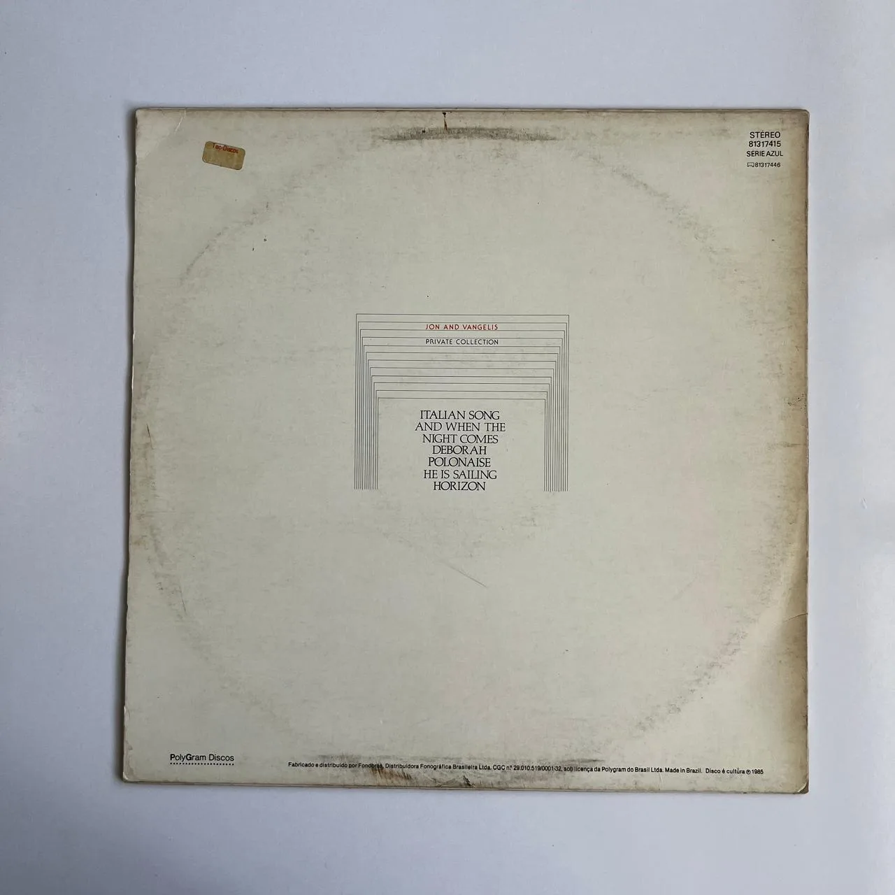 LP Jon & Vangelis – Private Collection - Imagem 2