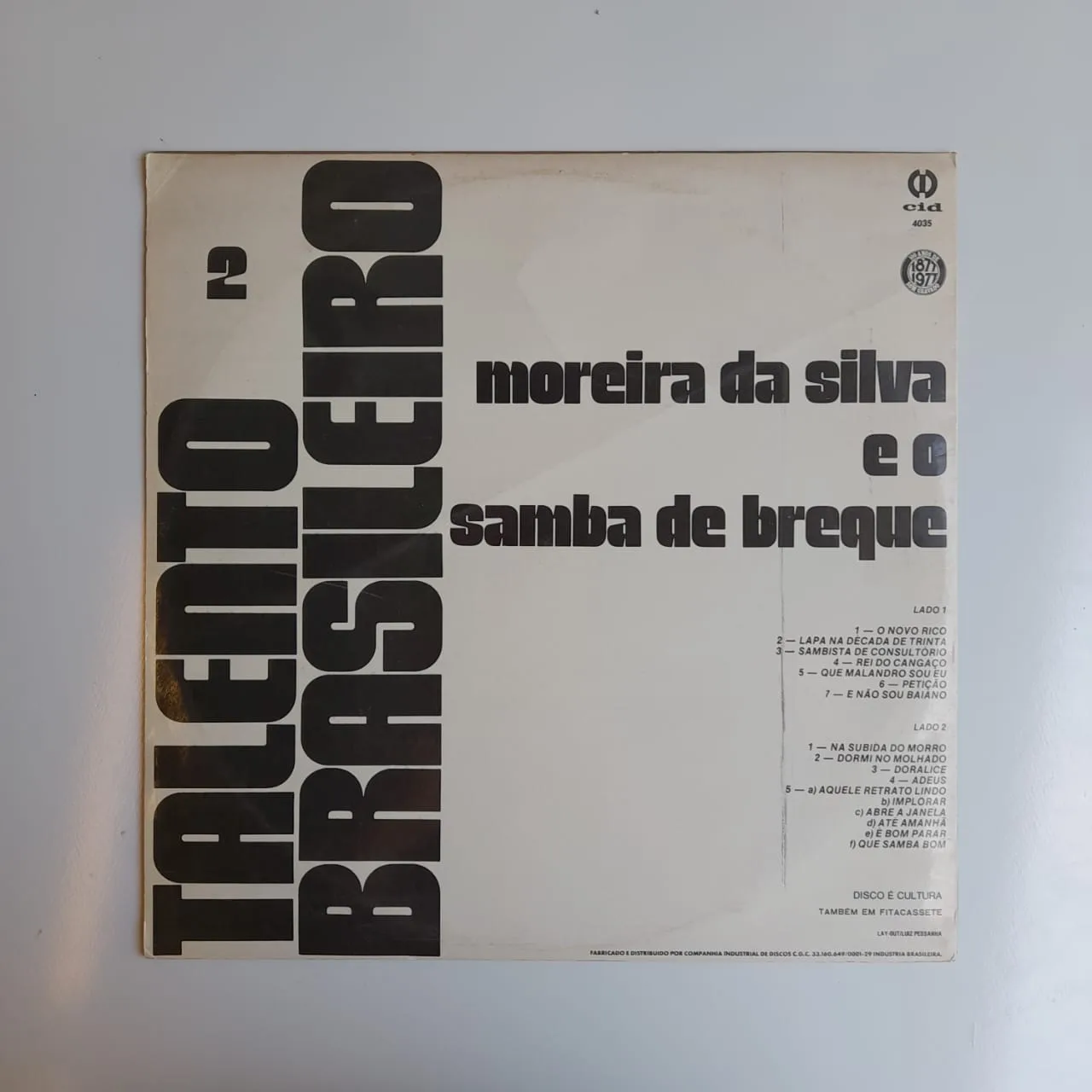 LP Moreira da Silva – Moreira da Silva e o Samba de Breque - Imagem 2