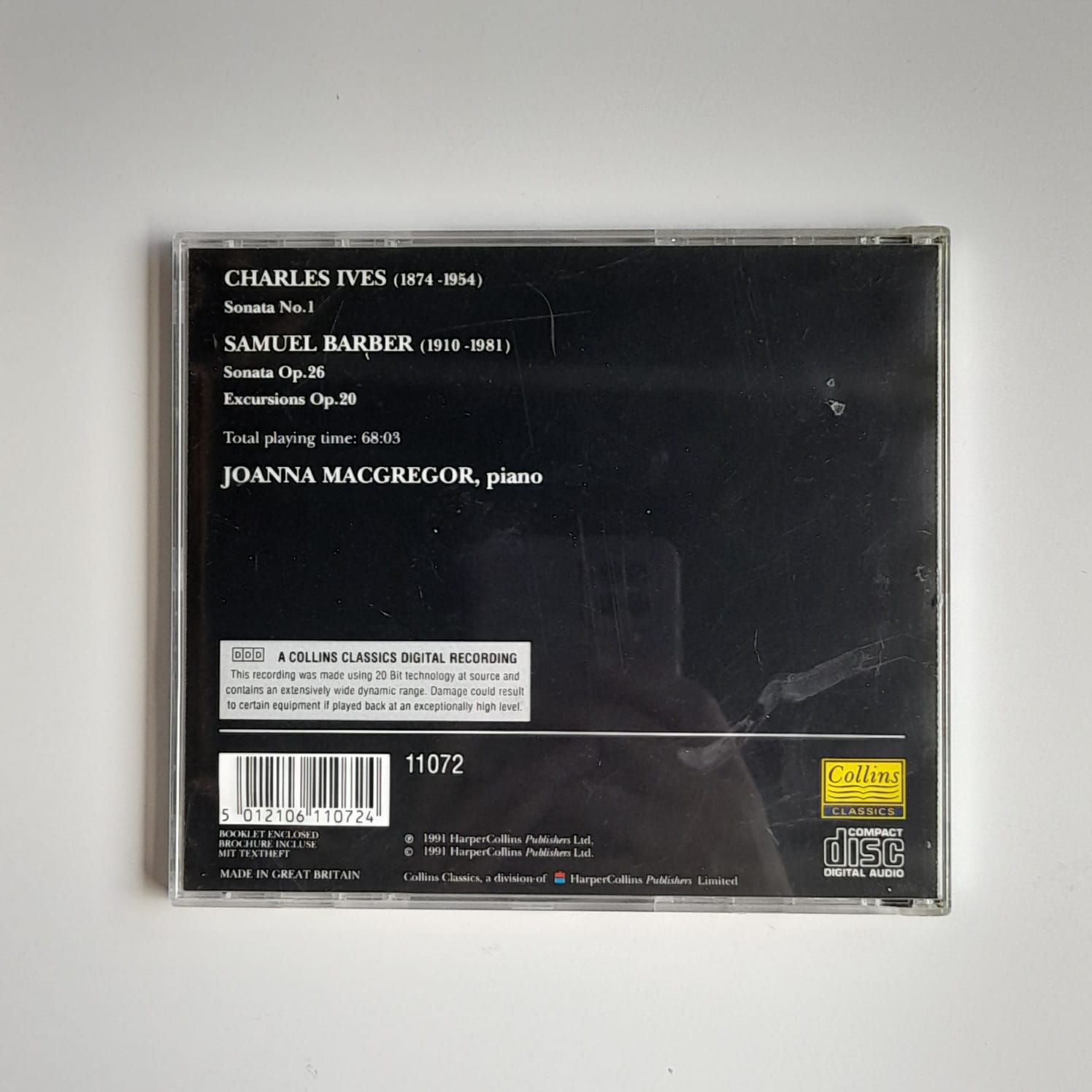 CD Ives: Sonata No. 1 / Barber: Sonata Op. 26 / Excursions Op. 20 - Reg: Joanna MacGregor - Importado - Imagem 2