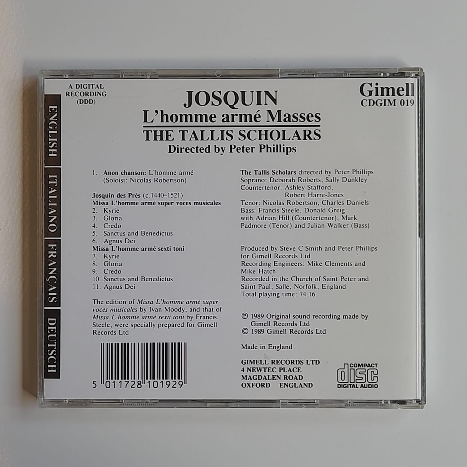 CD Josquin – L'Homme Armé Masses - Reg: Peter Phillips - Importado - Imagem 2