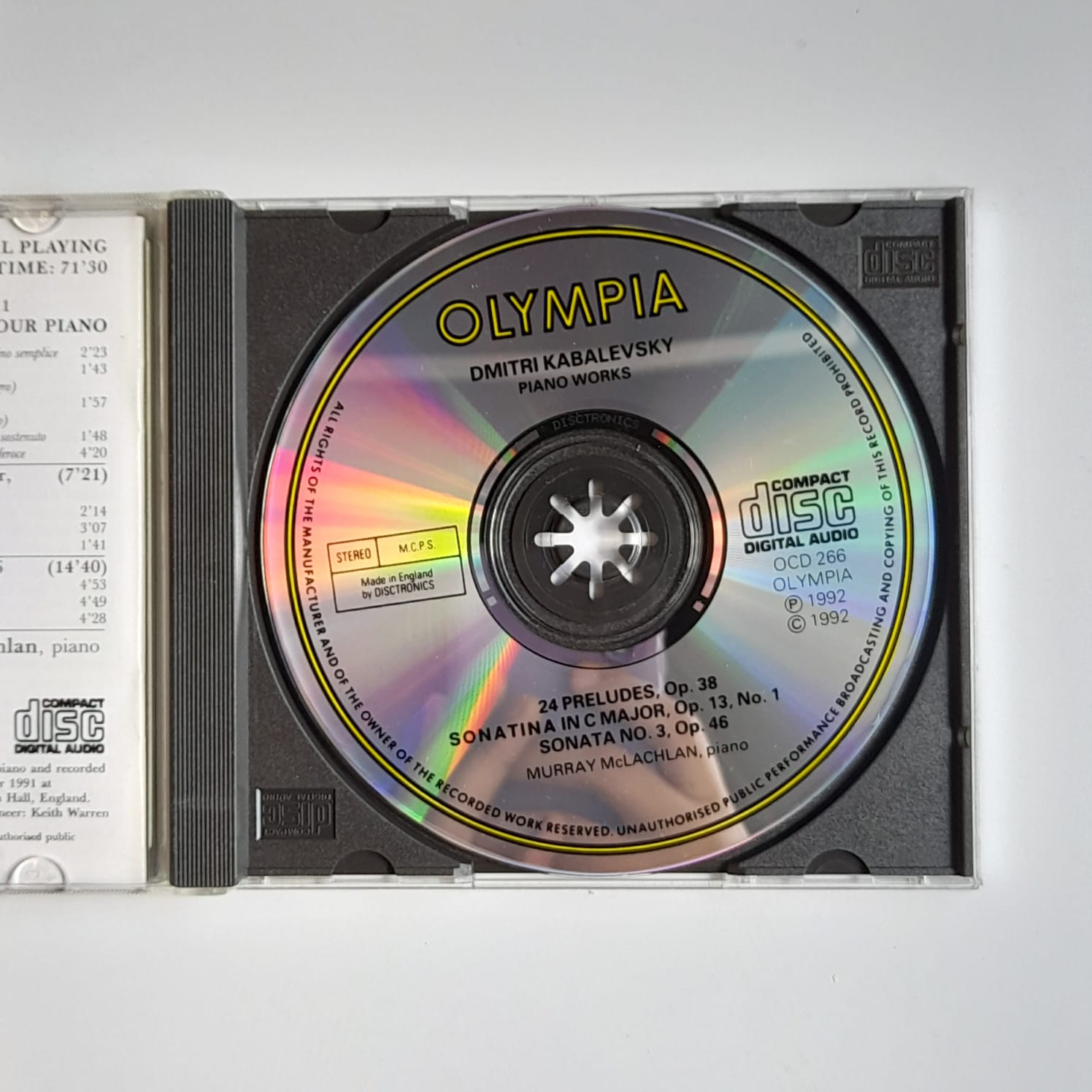 CD D. Kabalevsky - Piano Works • Klavierwerke • Œuvres Pour Piano: 24 Preludes, Op.38 • Sonatina In C Major, Op. 13/1 • Sonata No.3, Op.46 - Reg: McLachlan - Importado - Imagem 3