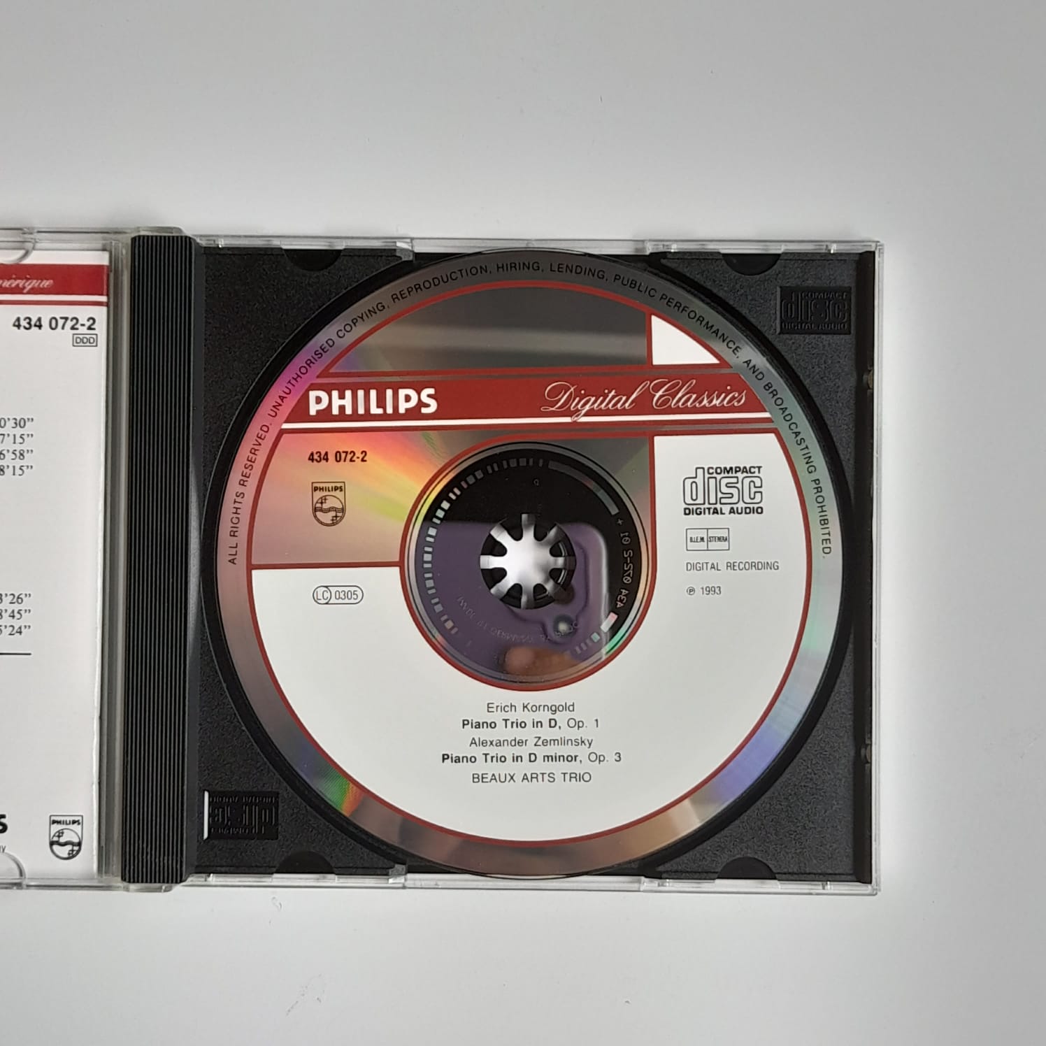 CD Korngold & Zemlinsky – Piano Trios - Reg: Beaux Arts Trio - Importado - Imagem 3