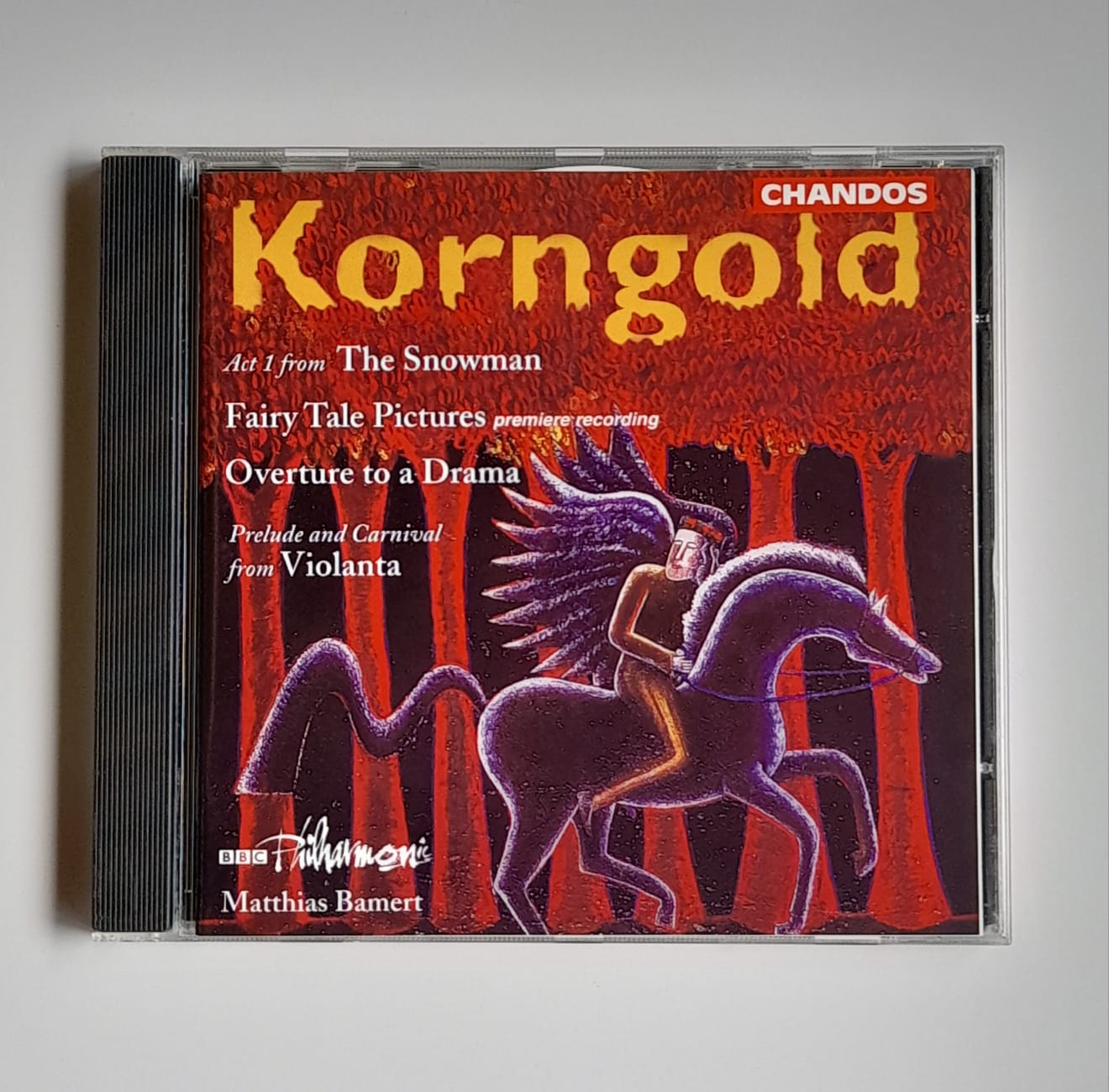 CD Korngold - Act 1 from The Snowman / Fairy Tale Pictures / Overture To A Drama / Prelude and Carnival from Violanta - Reg: Bamert - Importado