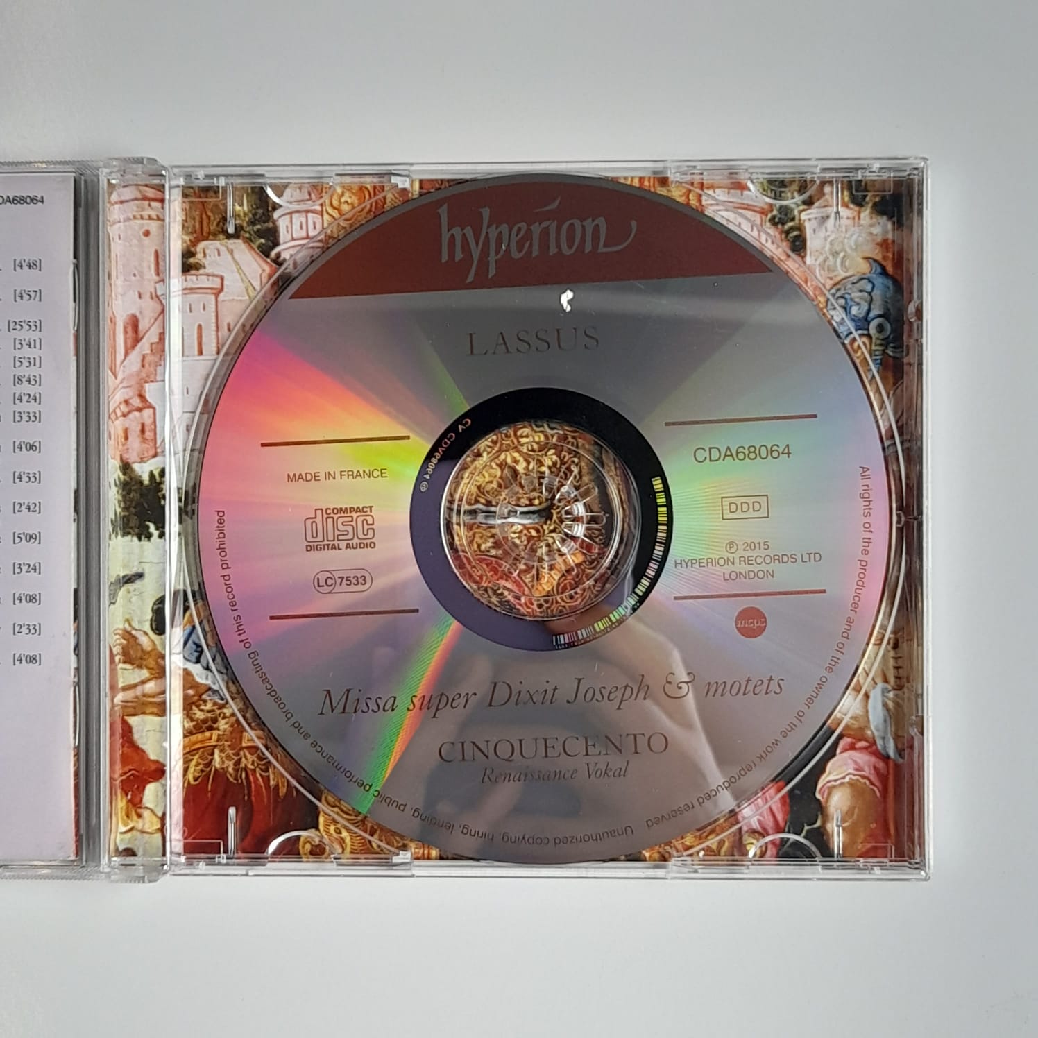 CD Lassus – Missa Super Dixit Joseph & Motets - Reg: Cinquecento - Importado - Imagem 3