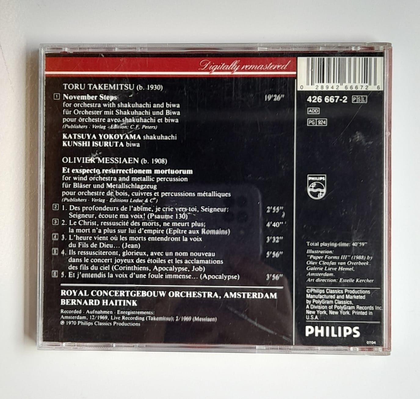 CD Takemitsu - November Steps / Messiaen - Et Expecto Resurrectionem - Reg: Haitink - Importado - Imagem 2