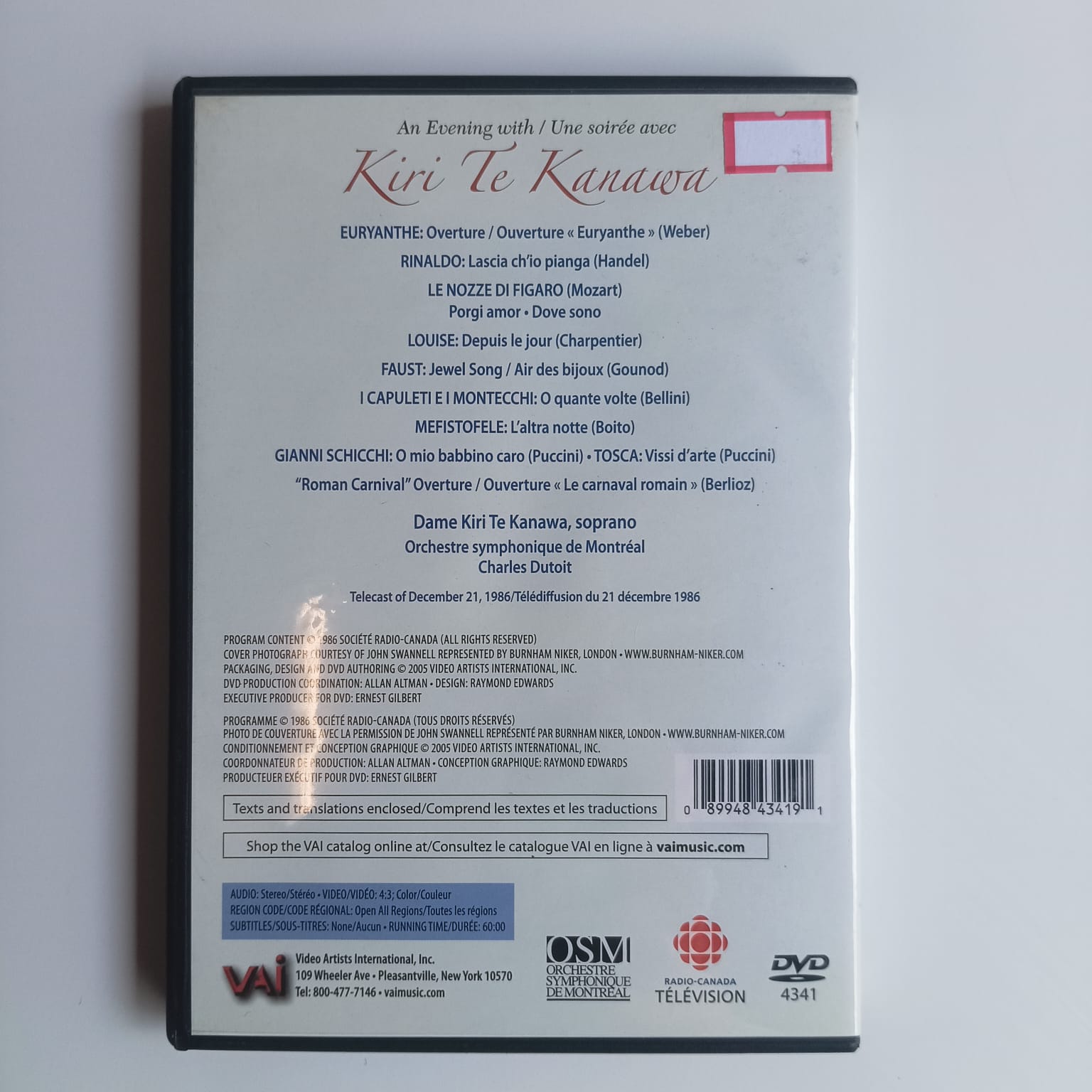 DVD An Evening with Kiri Te Kanawa - Reg: Charles Dutoit - Importado - Imagem 2