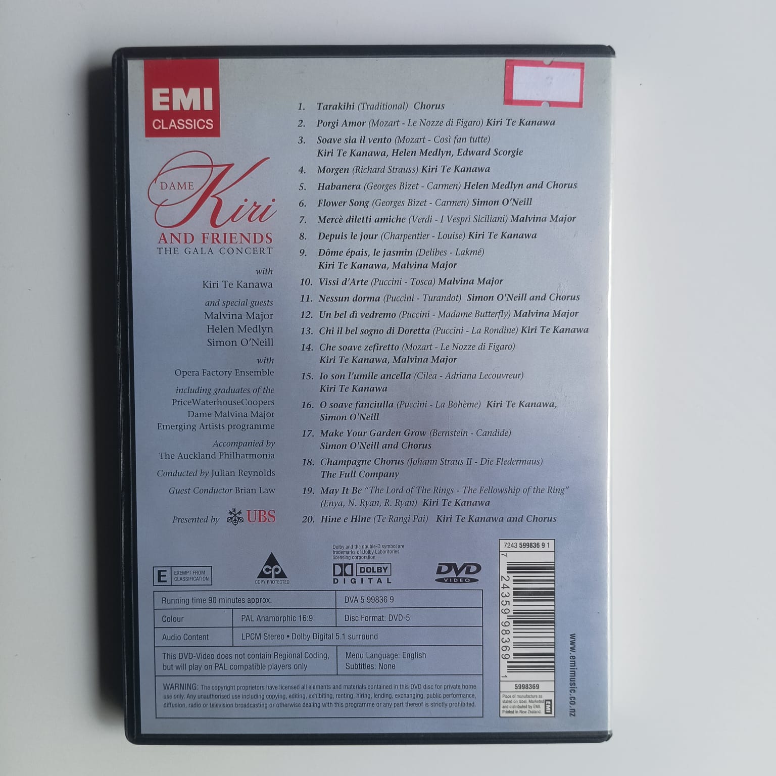 DVD Dame Kiri and Friends - Reg: Julian Reynolds - Importado - Imagem 2
