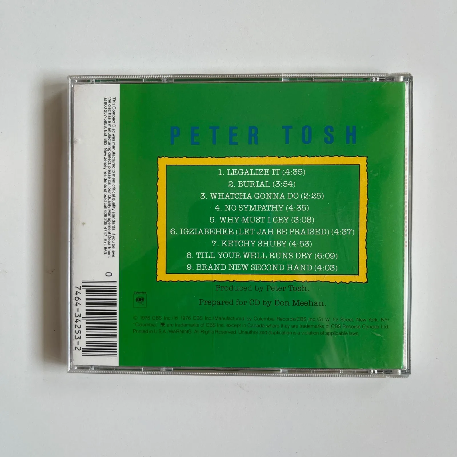 CD Peter Tosh - Legalize It - Importado - Imagem 2