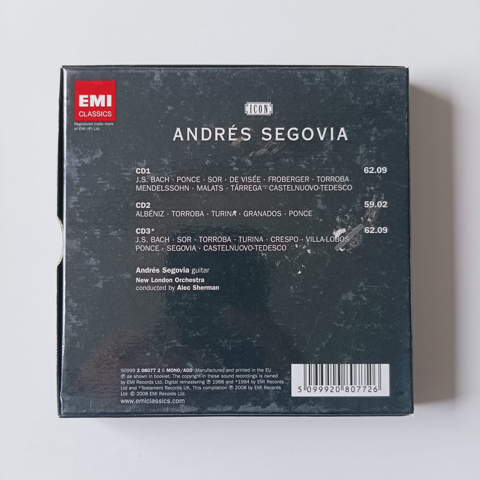 Box CD Andrés Segovia - The Master Guitarist - Reg: Alec Sherman - Importado - 3CDs - Imagem 3