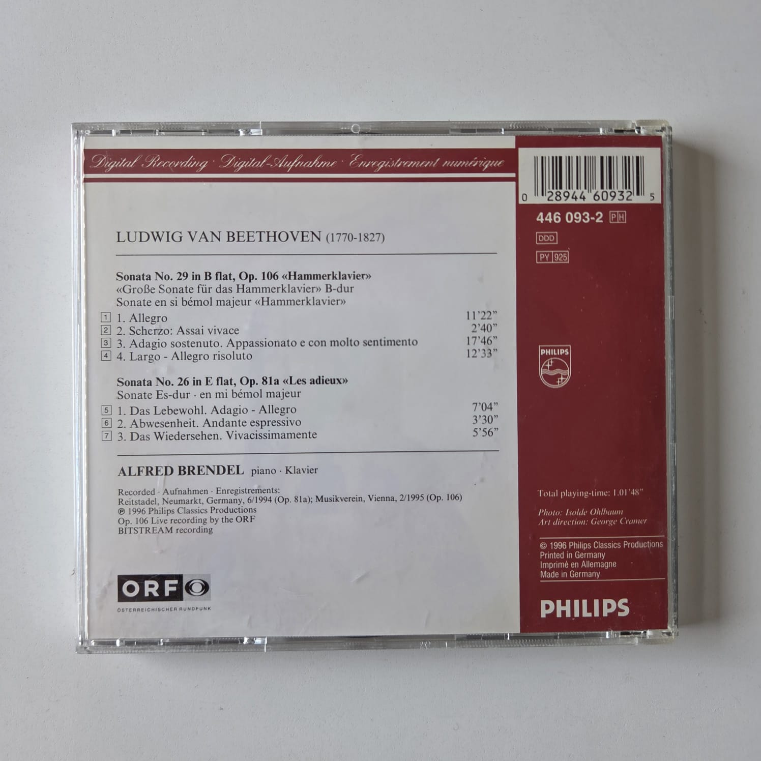 CD Beethoven - Piano Sonatas - Op. 81a & 106 - Alfred Brendel - Importado - Imagem 2