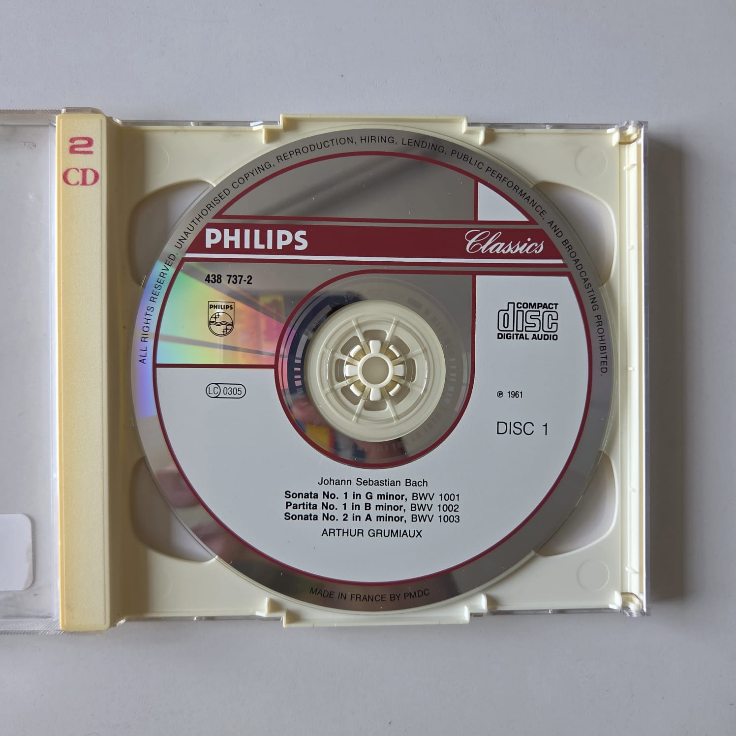 CD Bach - Complete Sonatas and Partitas for Solo Violin - Arthur Grumiaux - Importado Duplo - Imagem 3