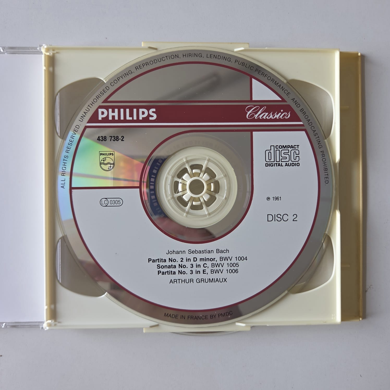 CD Bach - Complete Sonatas and Partitas for Solo Violin - Arthur Grumiaux - Importado Duplo - Imagem 4