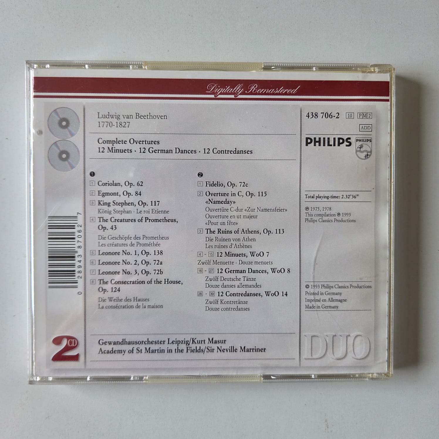 CD Beethoven - Complete Overtures - 12 Minuets - Reg: Sir Nevelle Marriner - Importado Duplo - Imagem 2