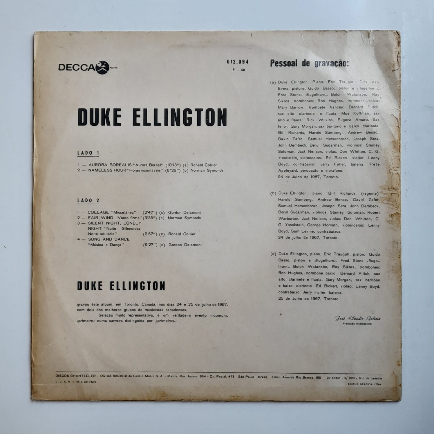 LP Duke Ellington – "North Of The Border" In Canada - Imagem 2