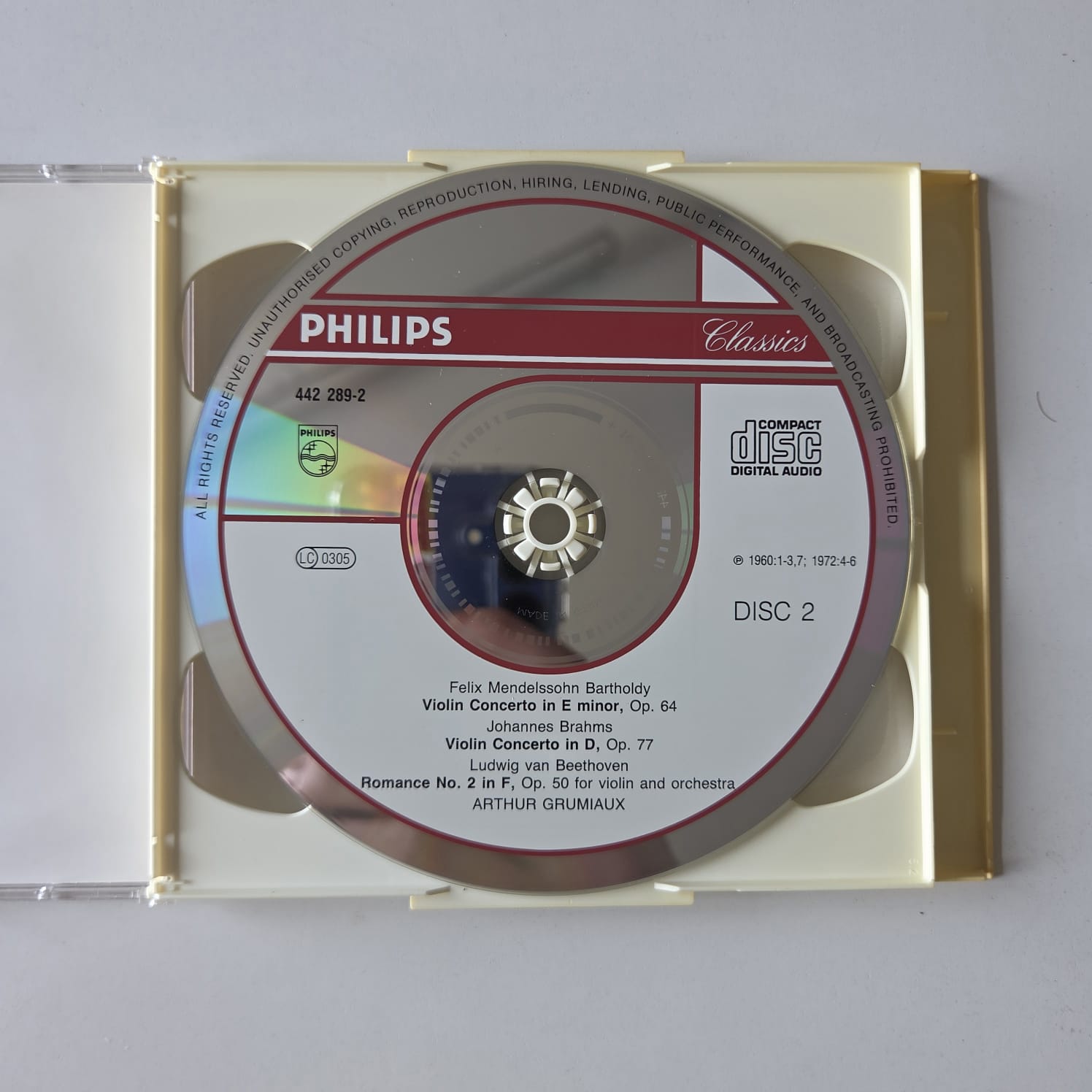 CD Favourite Violin Concertos - Beethoven / Brahms - Importado Duplo - Imagem 4