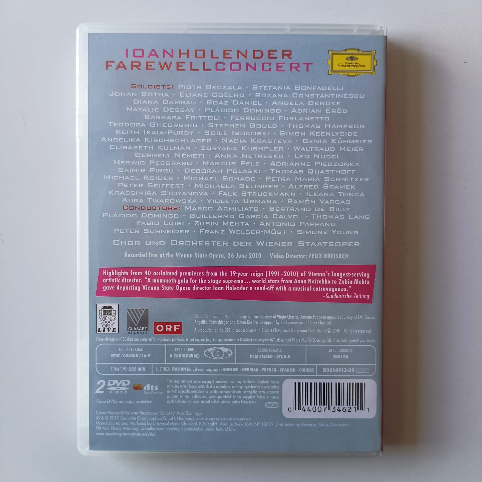 DVD Ioan Holender - Farewell Concert - Importado Duplo - Imagem 2