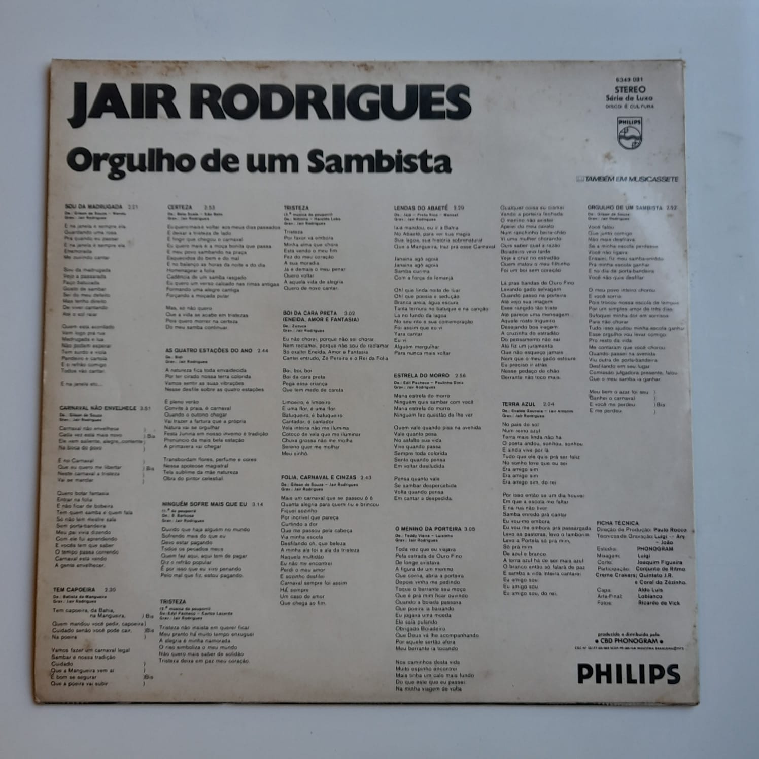 LP Jair Rodrigues – Orgulho De Um Sambista - Imagem 2