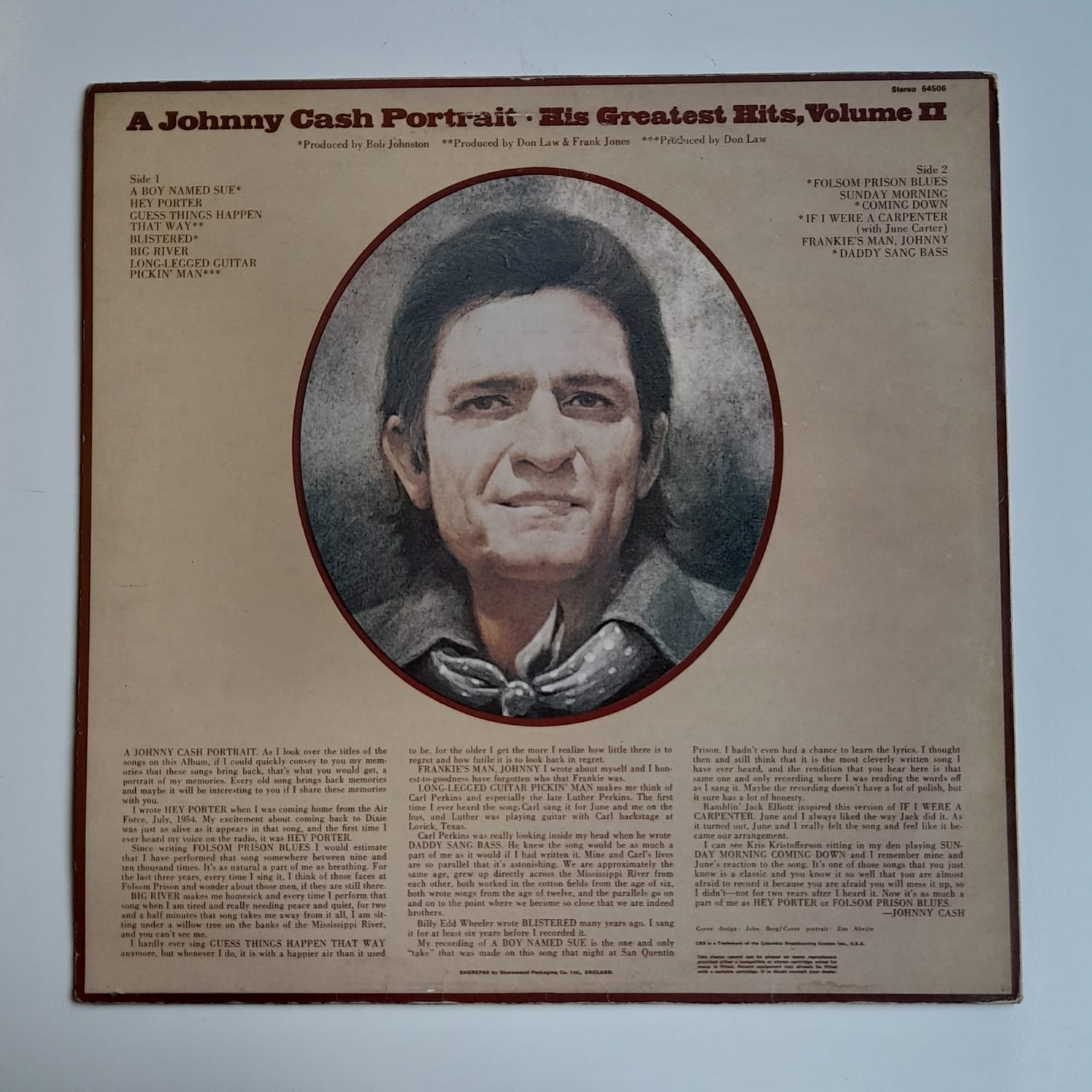 LP Johnny Cash – A Johnny Cash Portrait (His Greatest Hits, Volume II) - Importado - Imagem 2