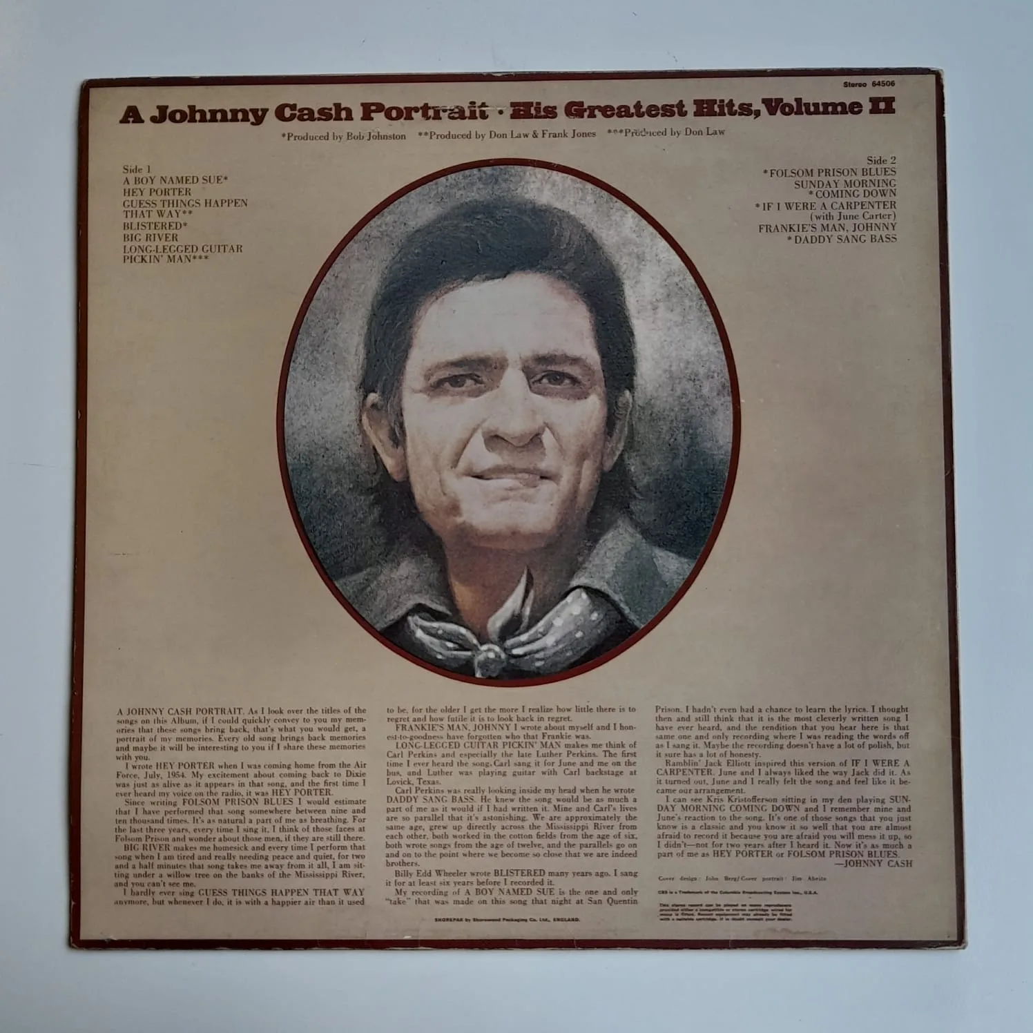 LP Johnny Cash – A Johnny Cash Portrait (His Greatest Hits, Volume II) - Importado - Imagem 2