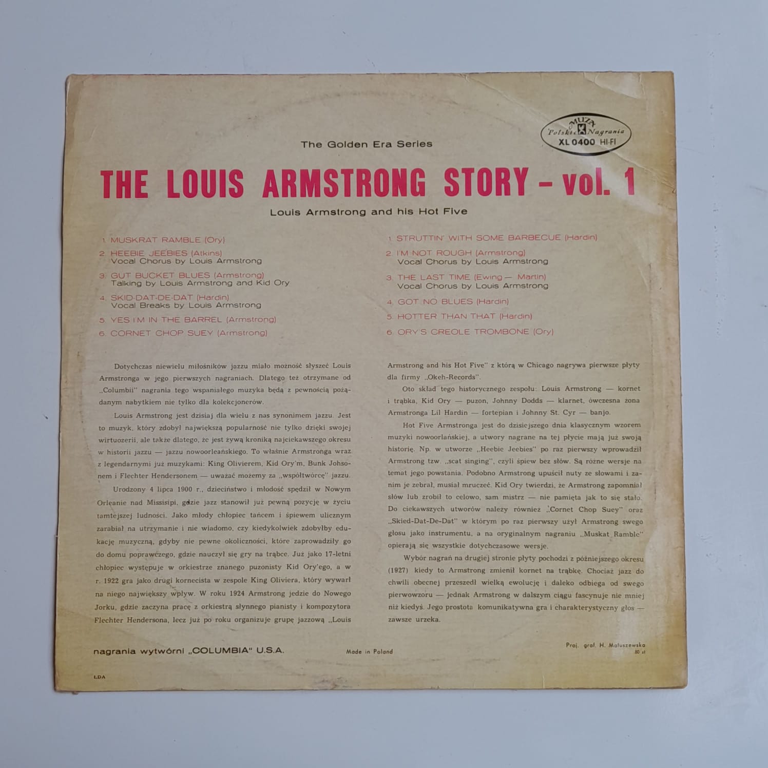 LP Louis Armstrong & His Hot Five – The Louis Armstrong Story Vol. 1 - Importado - Imagem 2