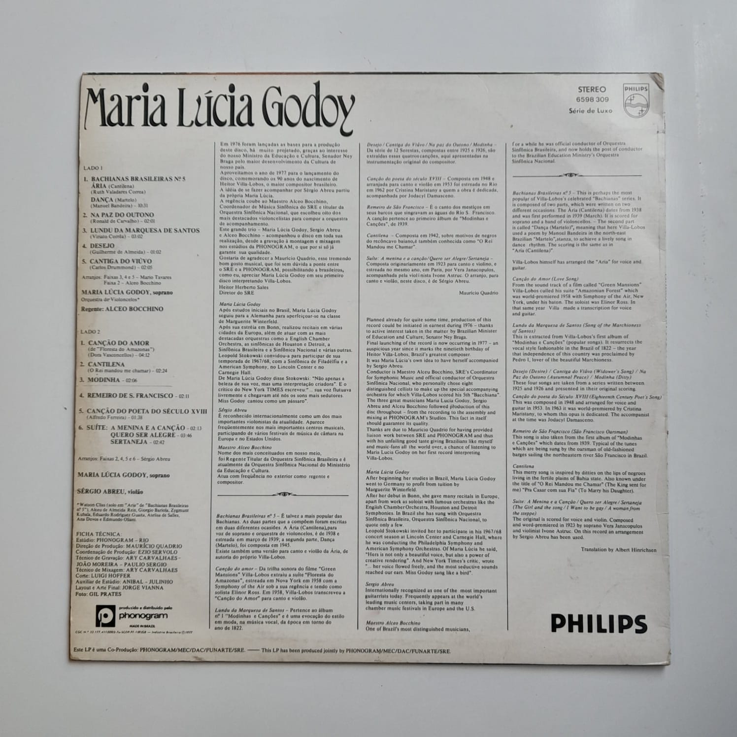 LP Maria Lúcia Godoy – Maria Lúcia Godoy Interpreta Villa Lobos - Imagem 2