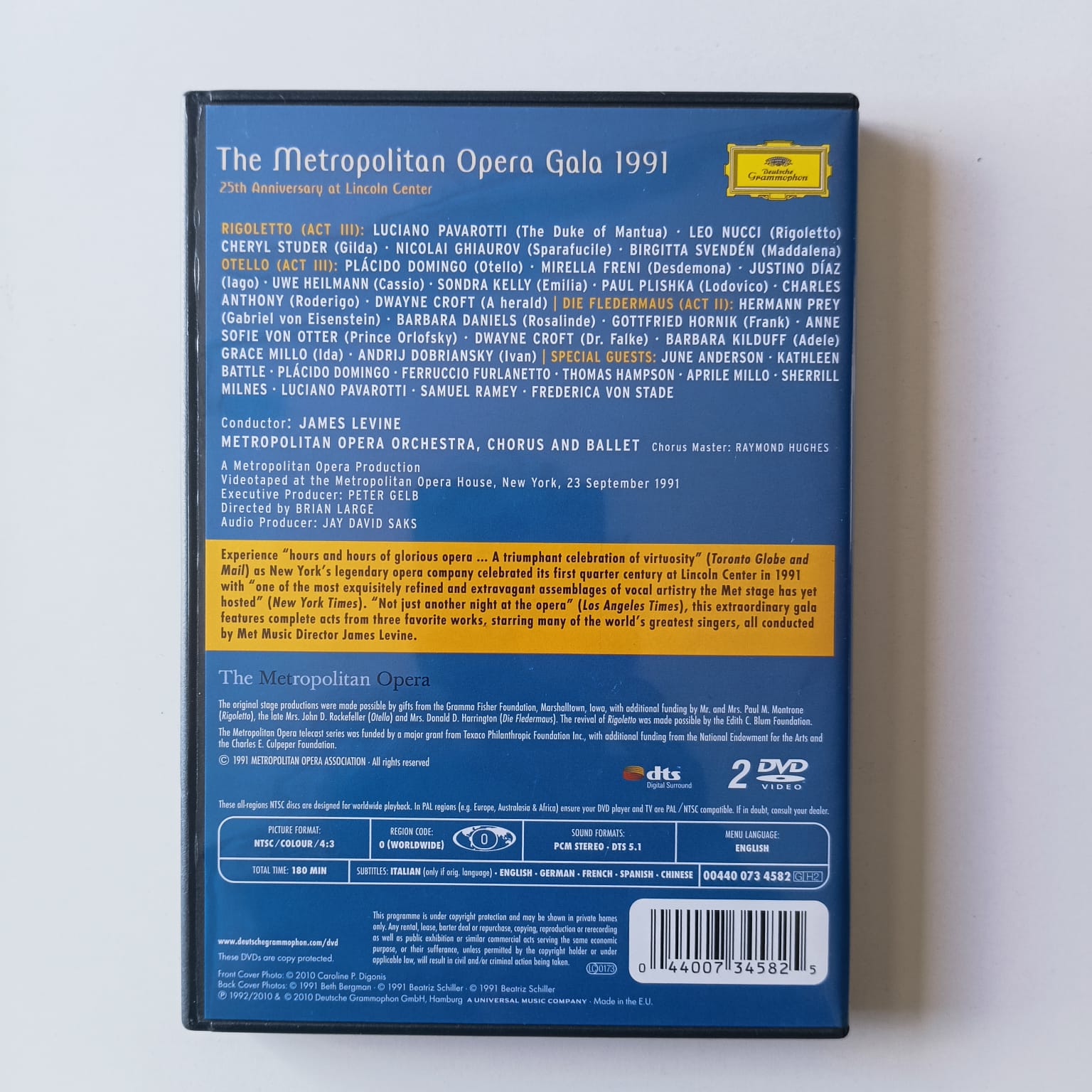 DVD The Metropolitan Opera Gala 1991 - Reg: James Levine - Importado - Imagem 2