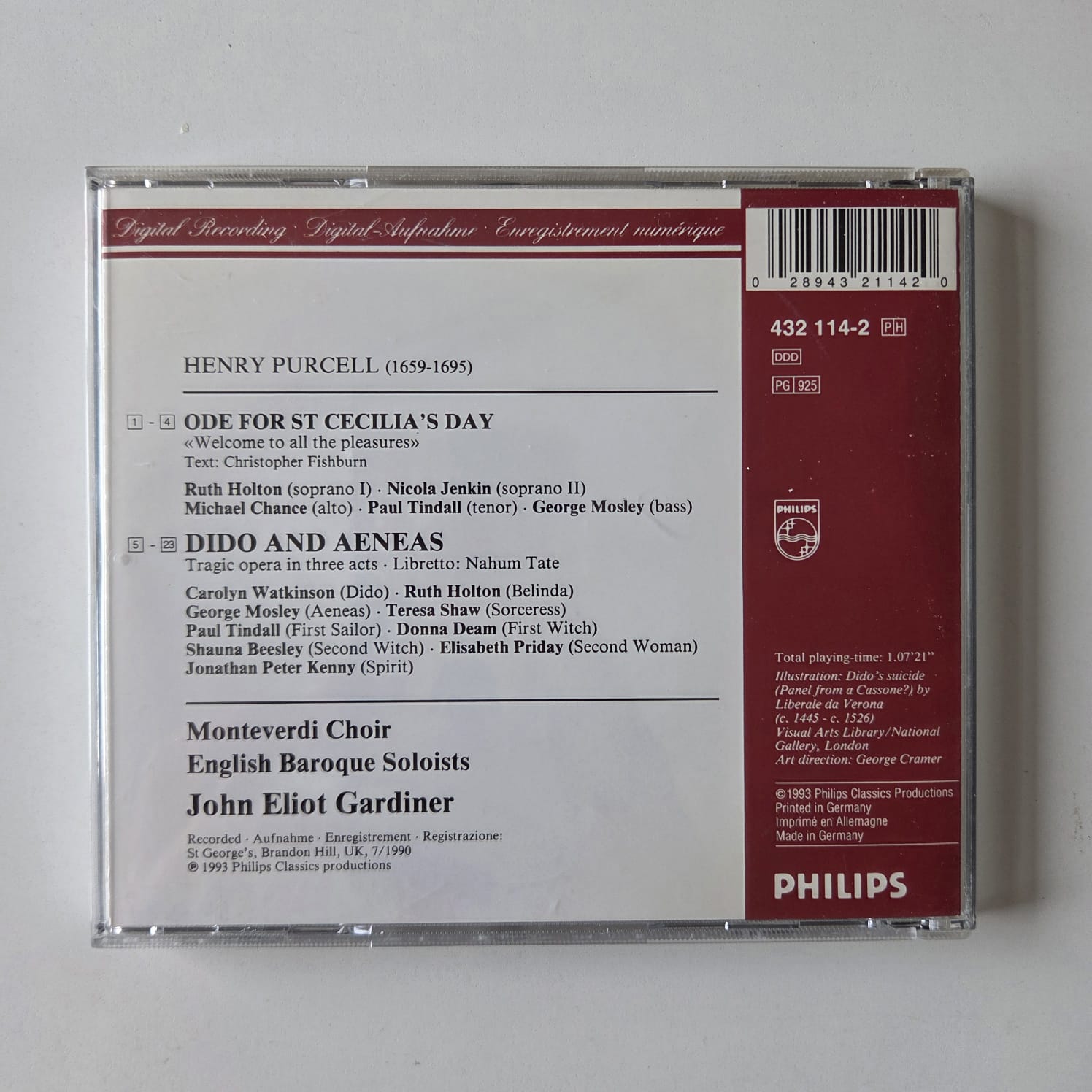 Purcell - Dido And Aeneas - Ode For St. Cecilia's Day - English Baroque Soloists - Gardiner - Importado - Imagem 3