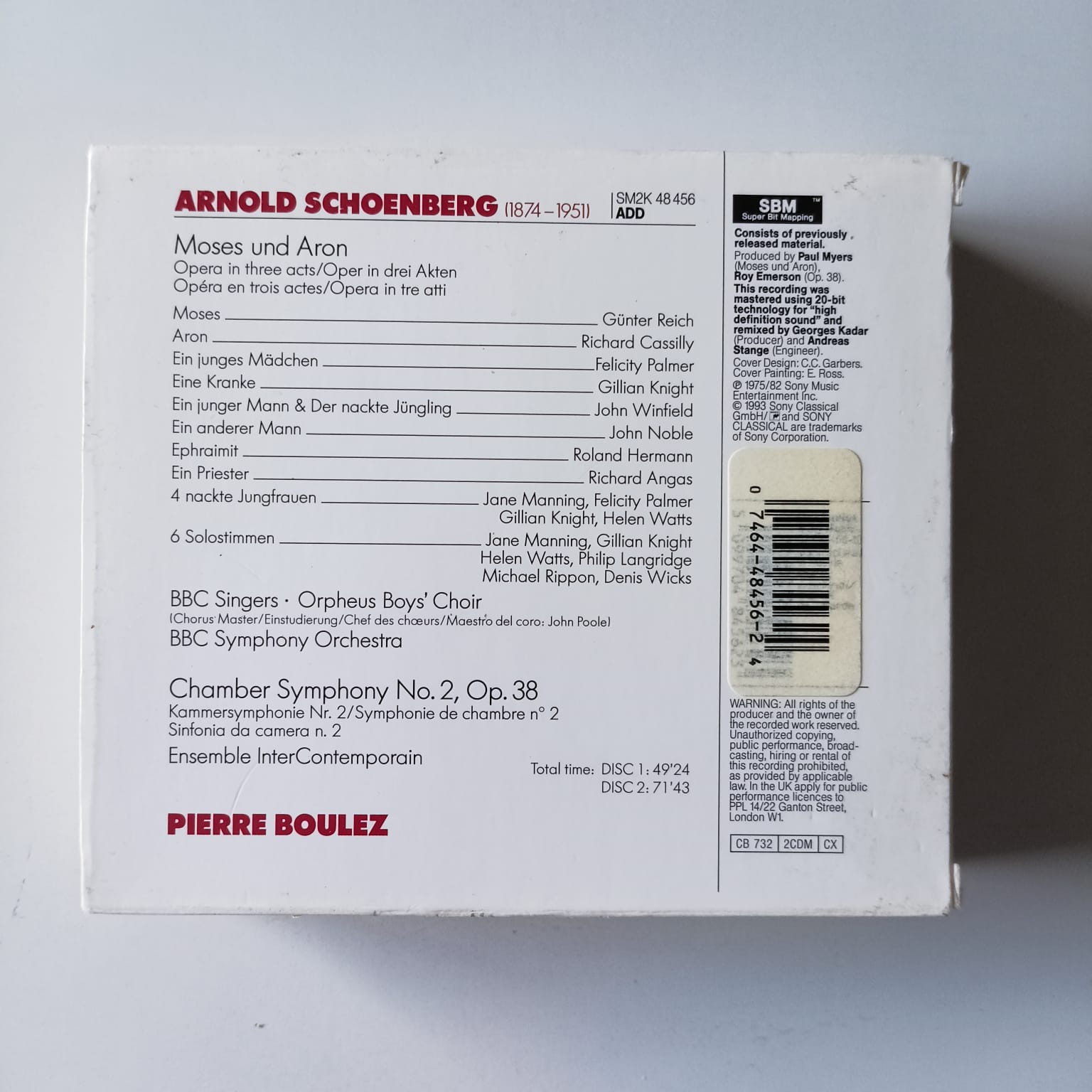 Box CD Schoenberg - Moses Und Aron - Reg: Pierre Boulez - Importado - 2CDs - Imagem 2