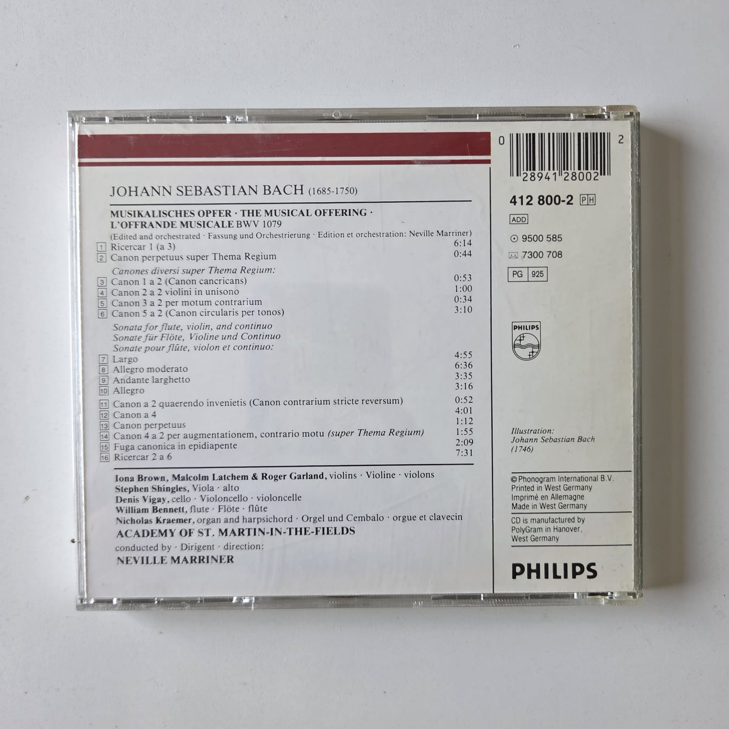 CD Bach - Musikalisches Opfer - Neville Marriner - Importado - Imagem 2