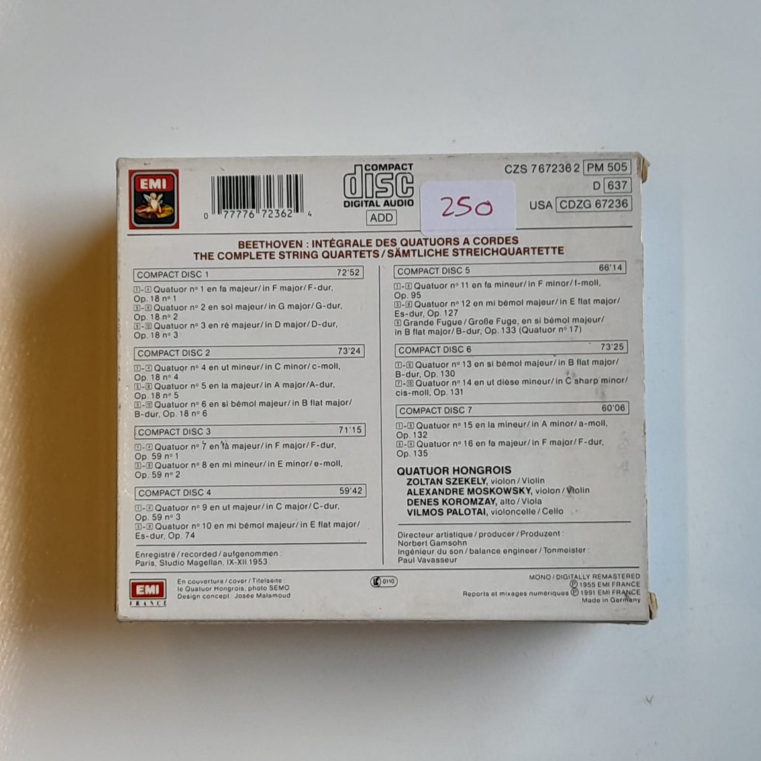 Box (7 CDs) Beethoven - Les Quartuors Á Cordes - Reg: Quatuor Hongrois - Importado - Imagem 2