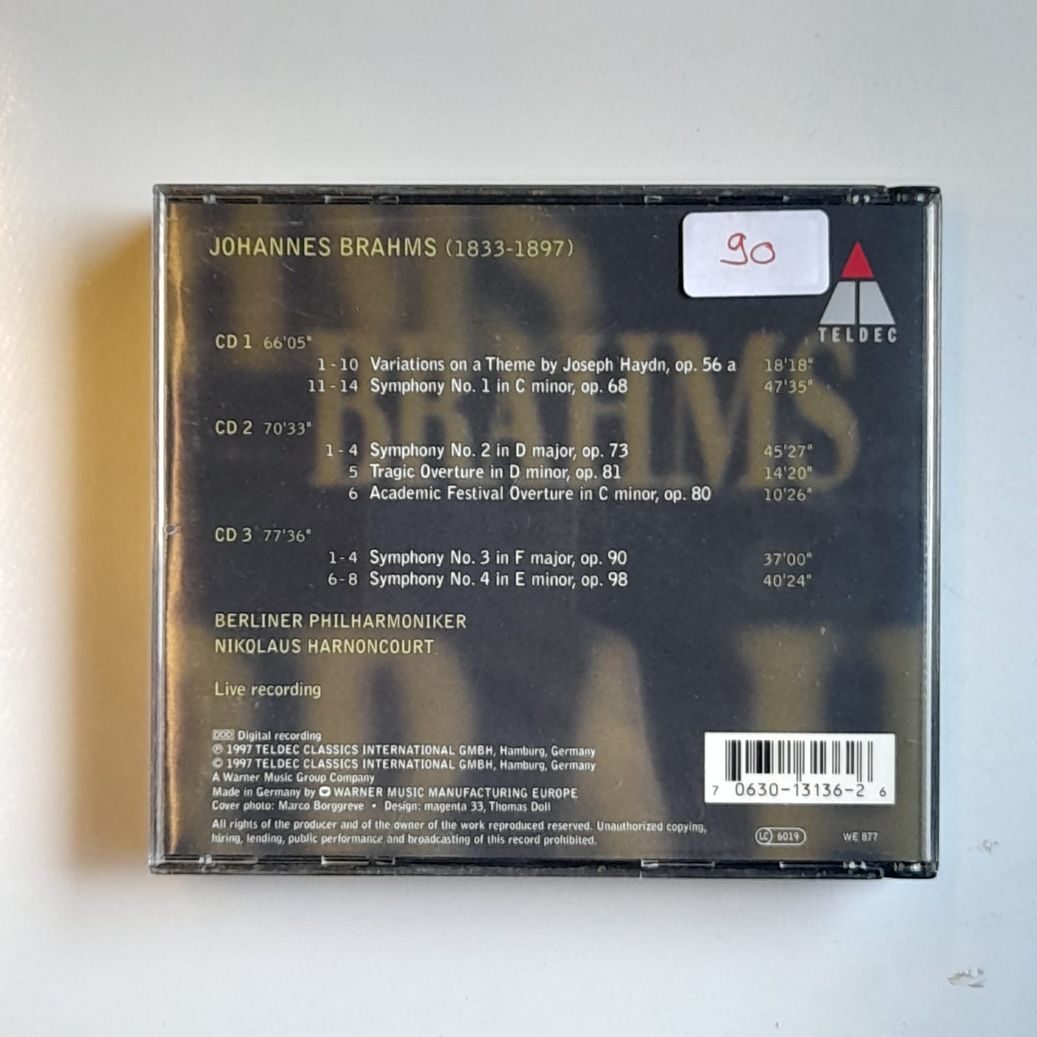 Box (3 CDs) Brahms - The Symphonies - Reg: Harnoncourt - Importado - Imagem 2