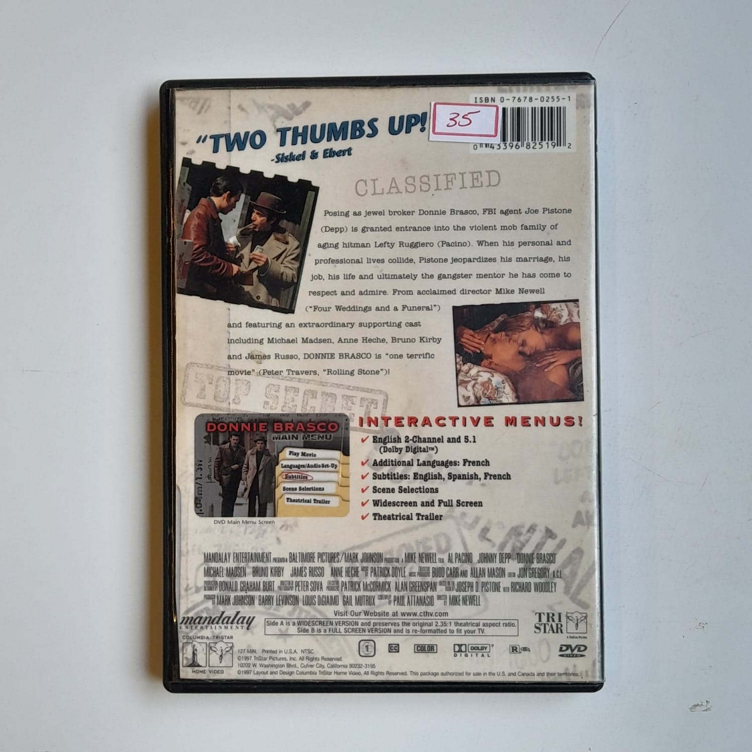 DVD Donnie Brasco - Importado - Imagem 2