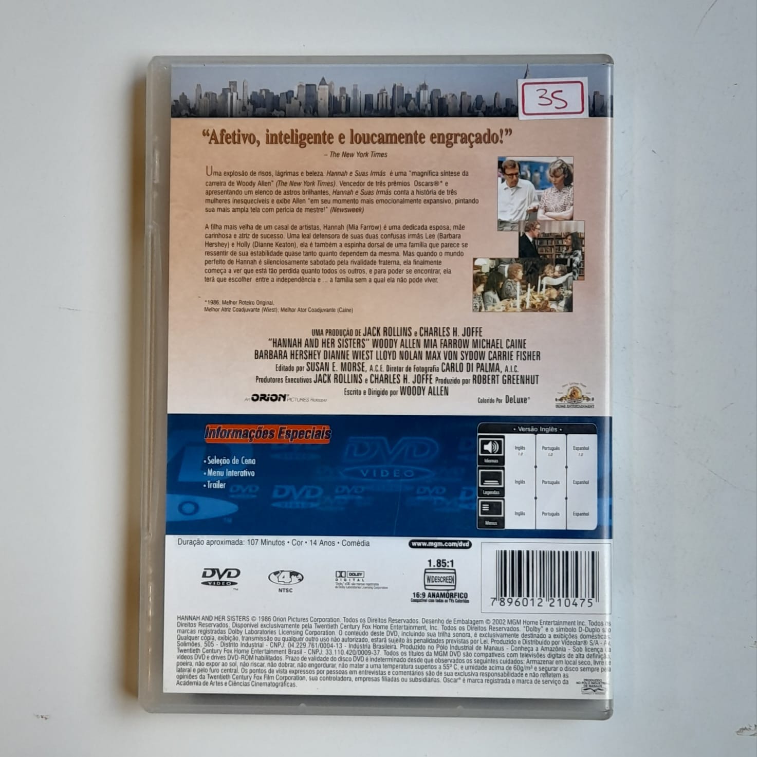 DVD Hannah e suas Irmãs - Imagem 2