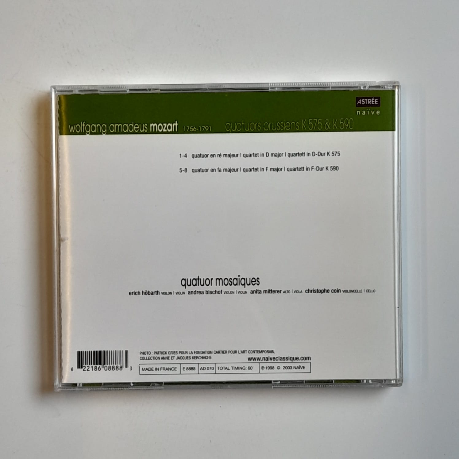 Box (5 CDs) Mozart - Quartuor Mosaiiques Dédiés á Haydn / Prussiens & Hoffmeister - Importado - Imagem 7