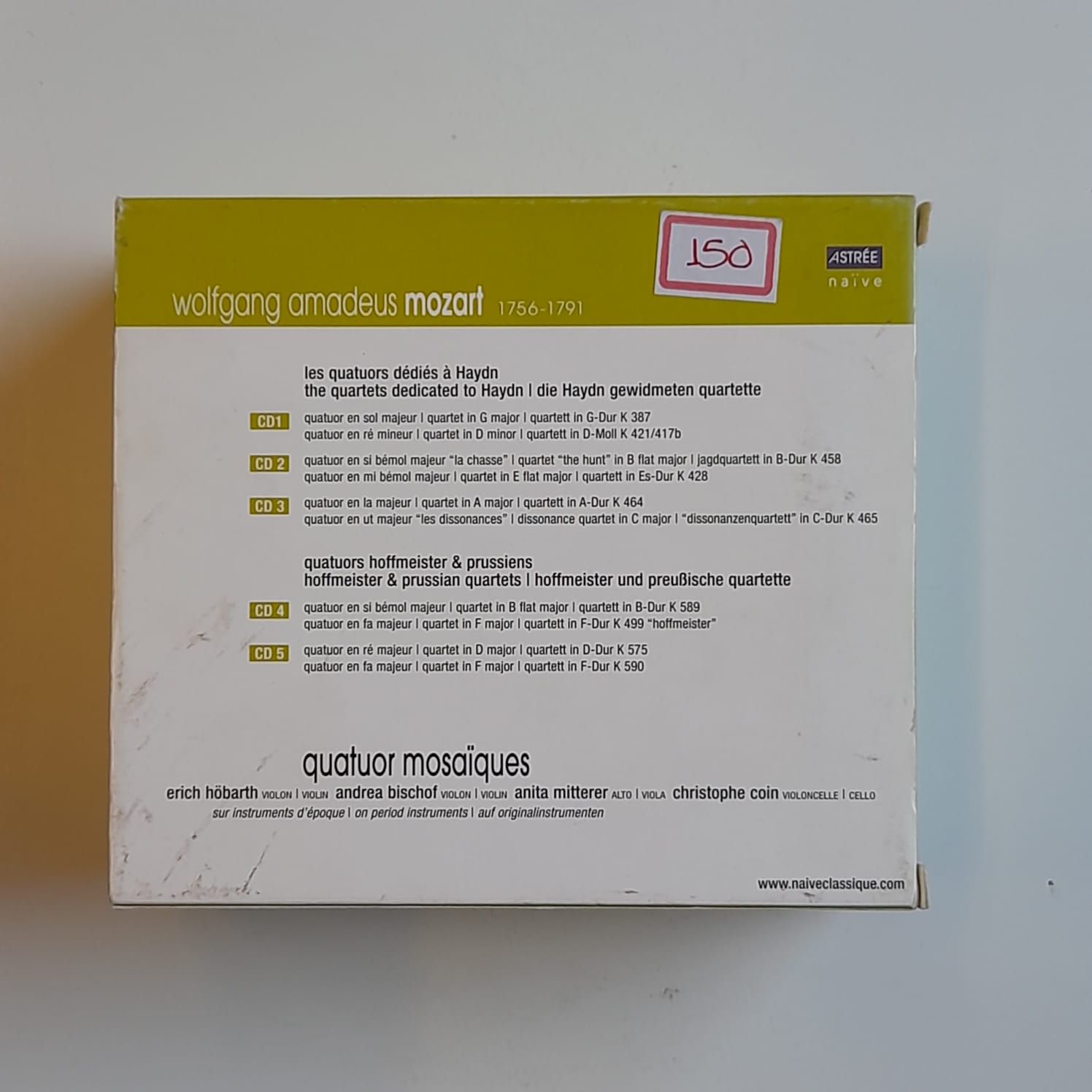 Box (5 CDs) Mozart - Quartuor Mosaiiques Dédiés á Haydn / Prussiens & Hoffmeister - Importado - Imagem 2