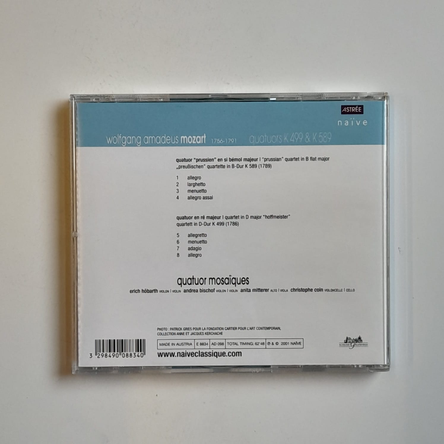 Box (5 CDs) Mozart - Quartuor Mosaiiques Dédiés á Haydn / Prussiens & Hoffmeister - Importado - Imagem 10