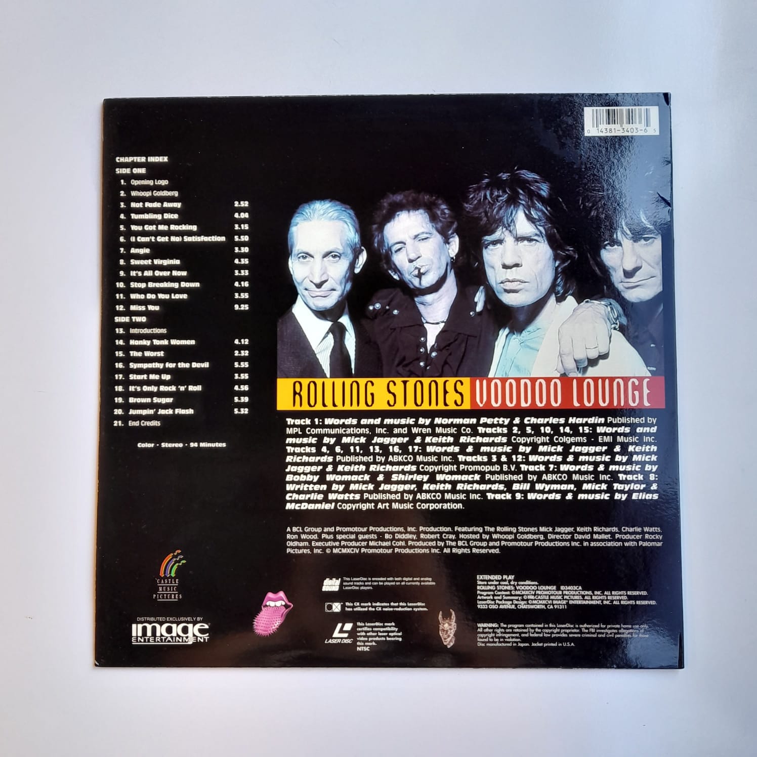 Laserdisc Rolling Stones – Voodoo Lounge - Importado - Imagem 2
