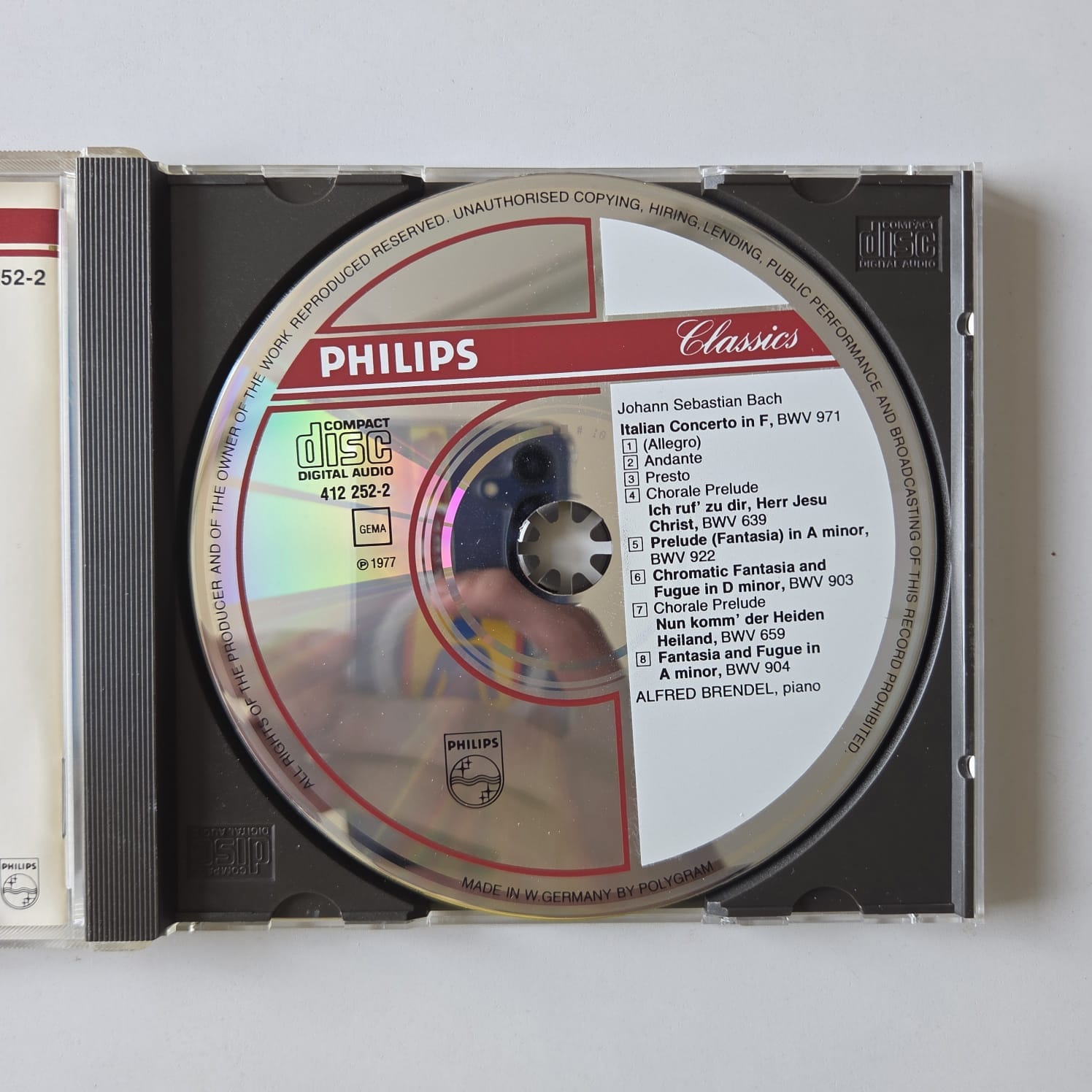 CD J.S. Bach - "Italian" Concerto - Alfred Brendell - Importado - Imagem 3