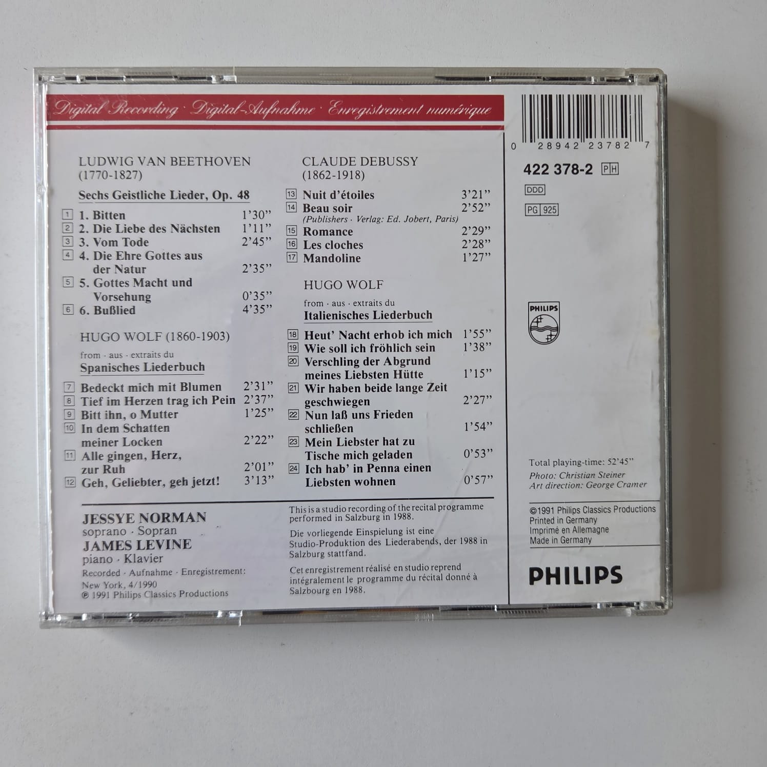 CD Beethoven - Debussy - Wolf - Salzburg Recital - Importado - Imagem 2