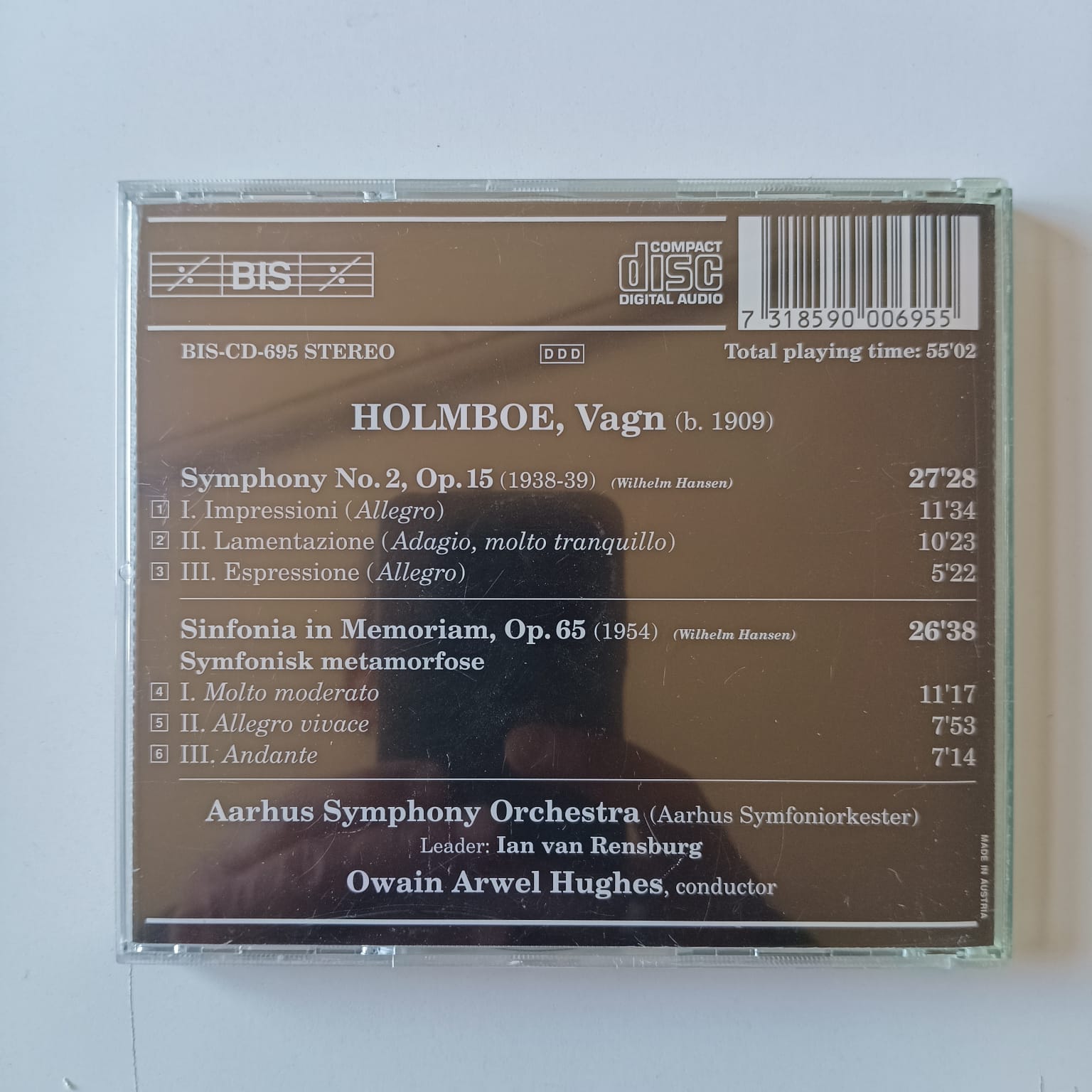 CD Holmboe - Symphony No.2 , Sinfonia "In Memoriam" - Reg: Owain Arwel Hughes - Importado - Imagem 2