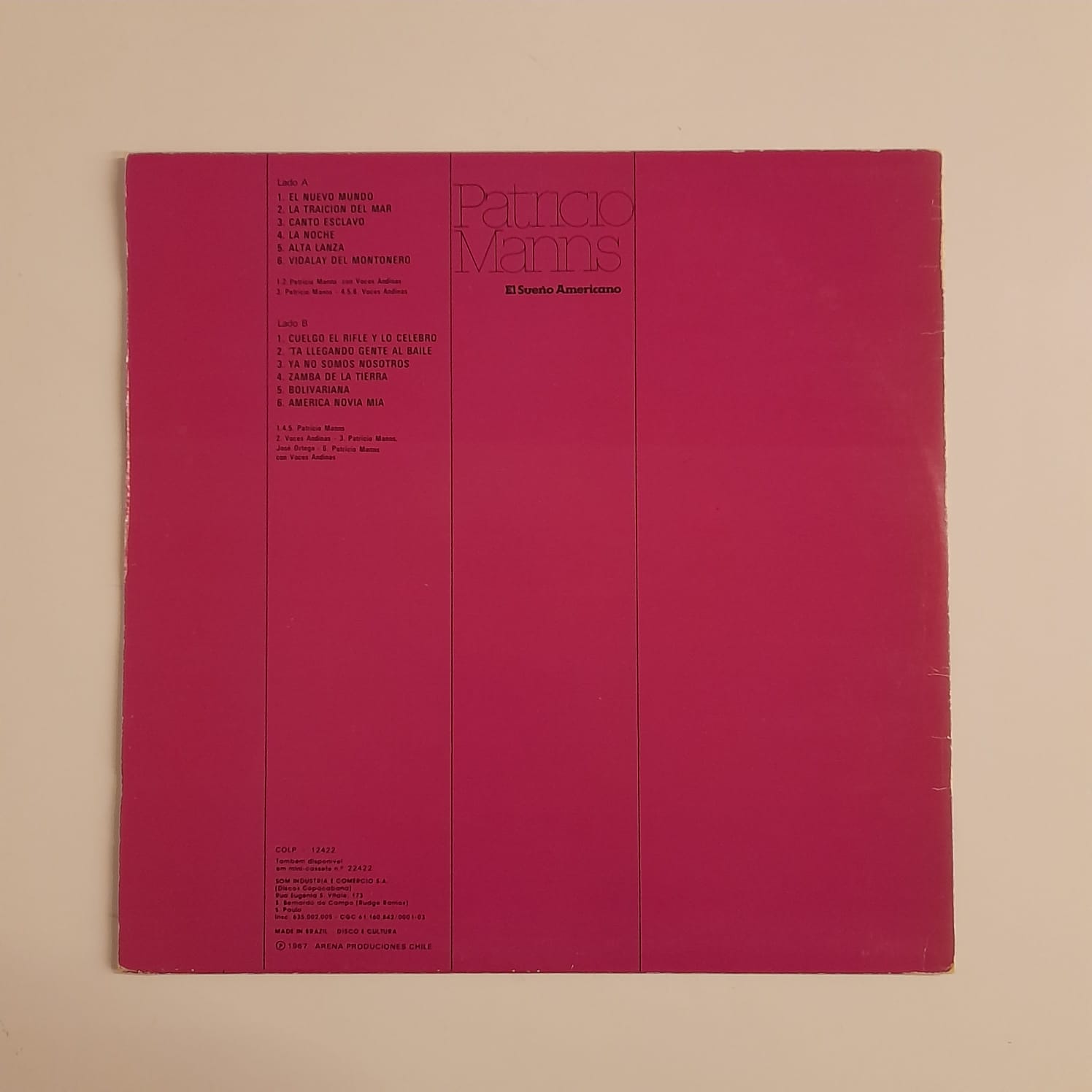 LP Patricio Manns – El Sueño Americano - Imagem 2